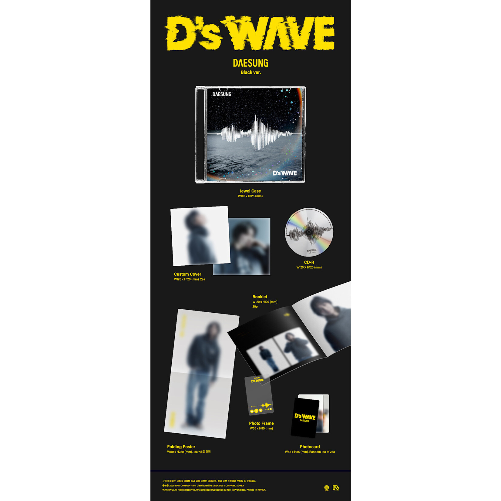 BIGBANG DAESUNG - 1ST MINI ALBUM [D’s WAVE] (Black Version)