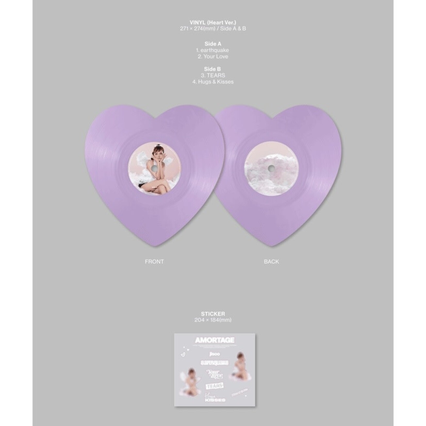 BlackPink JISOO - Mini Album [AMORTAGE] Vinyl (Heart ver.)