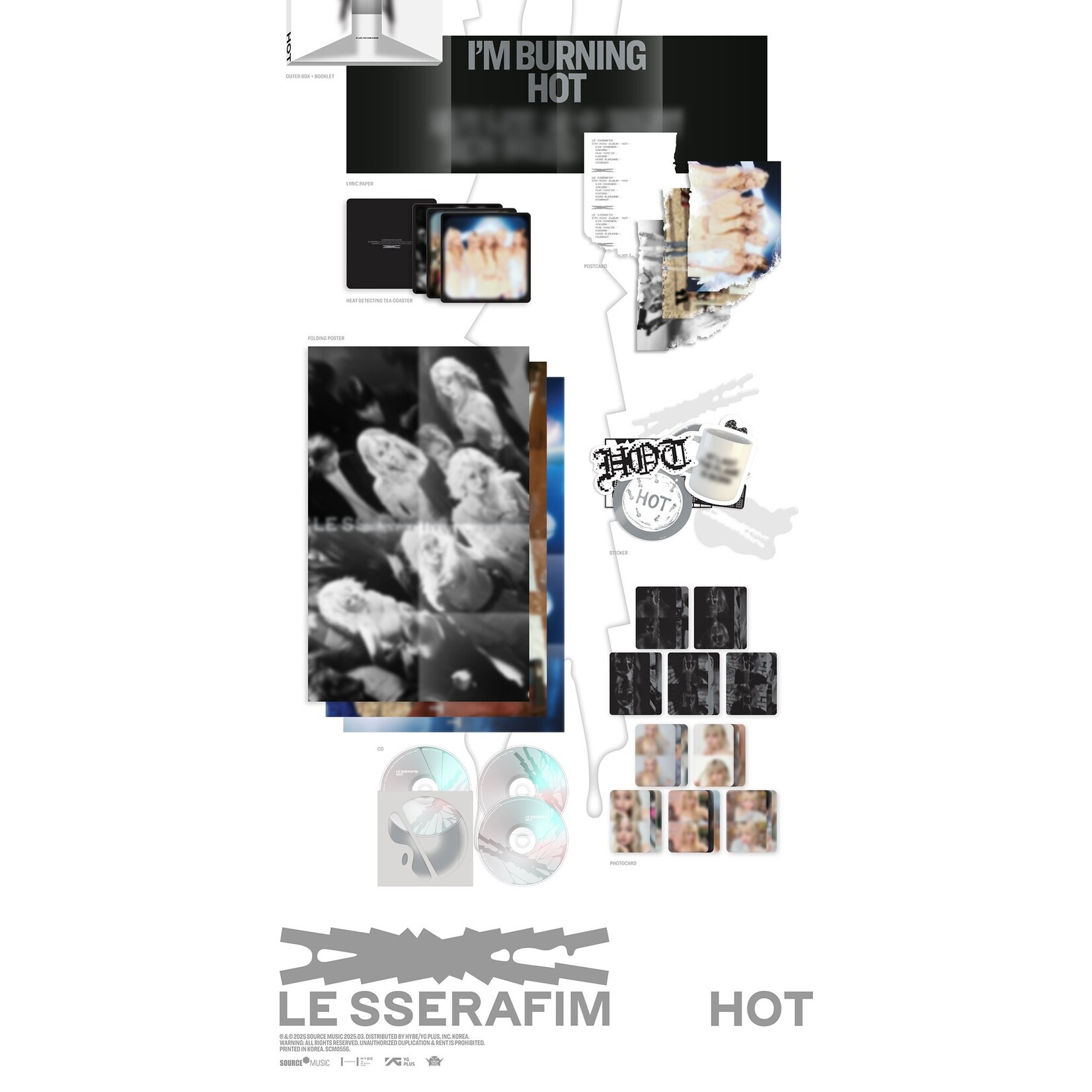 Le Sserafim LE SSERAFIM - 5th Mini Album 'HOT' (Photobook ver.) + Random Photocard (MAKESTAR)