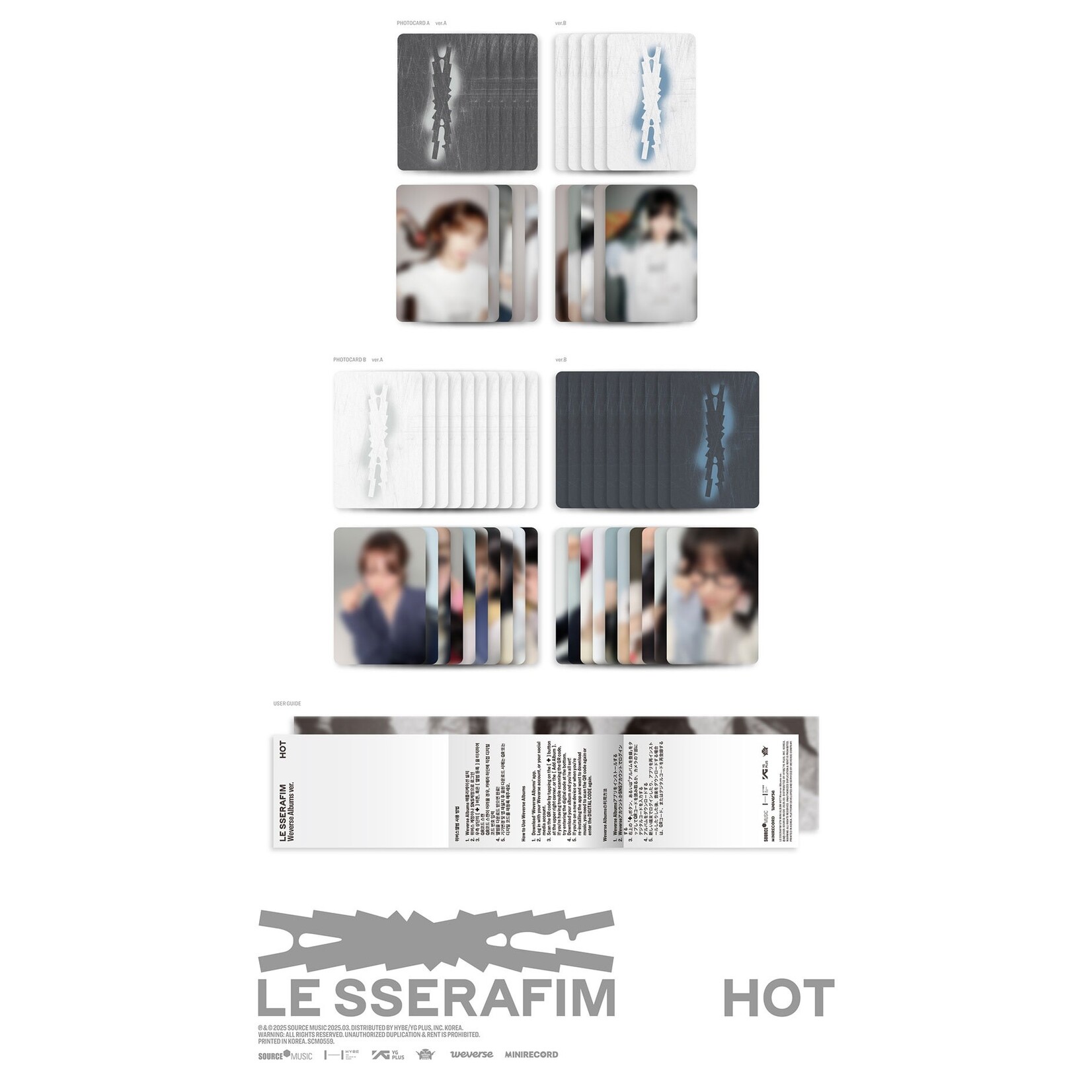 Le Sserafim LE SSERAFIM - 5th Mini Album 'HOT' (Weverse Albums ver.) + Random Photocard (MAKESTAR)