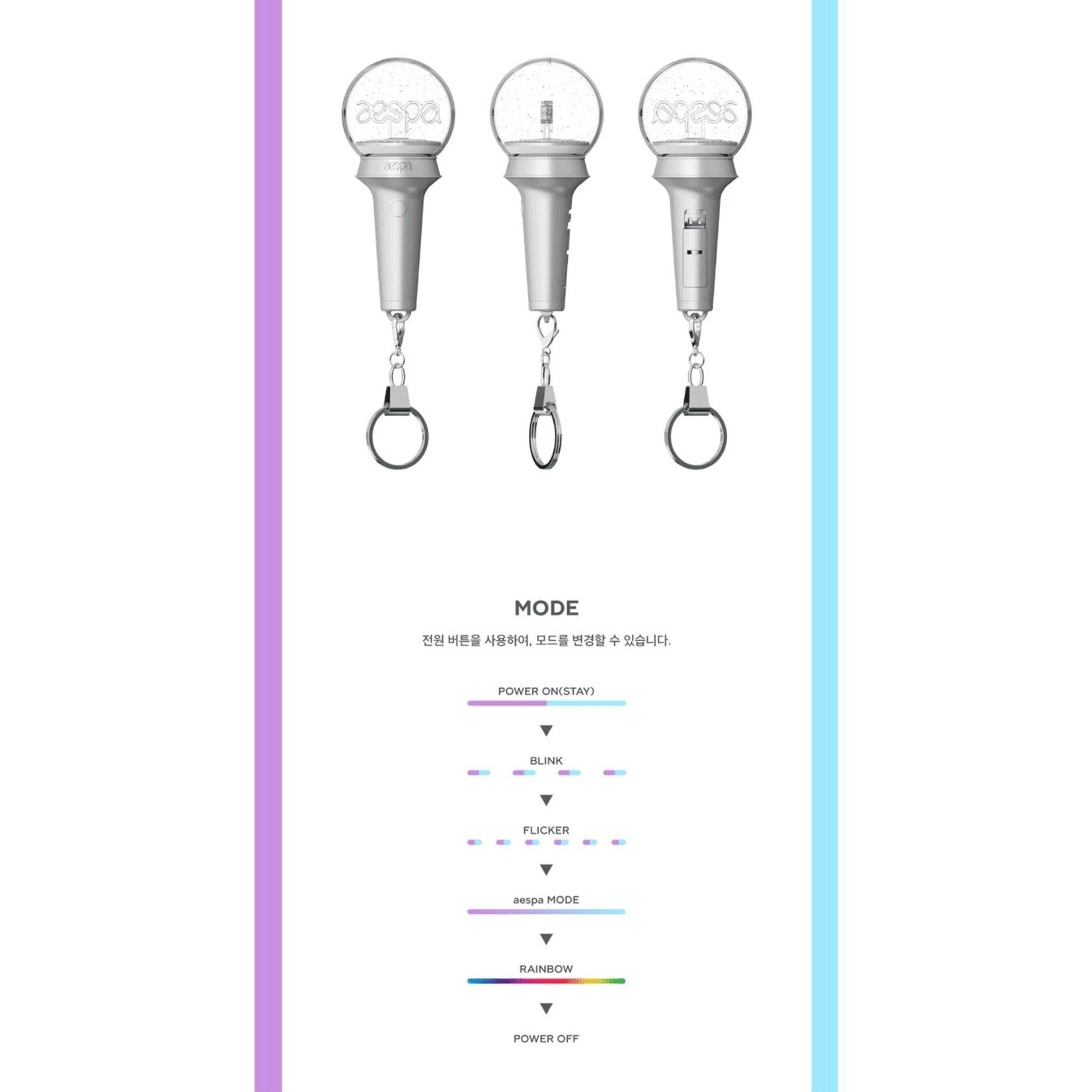 Aespa aespa - OFFICIAL MINI FANLIGHT KEY RING