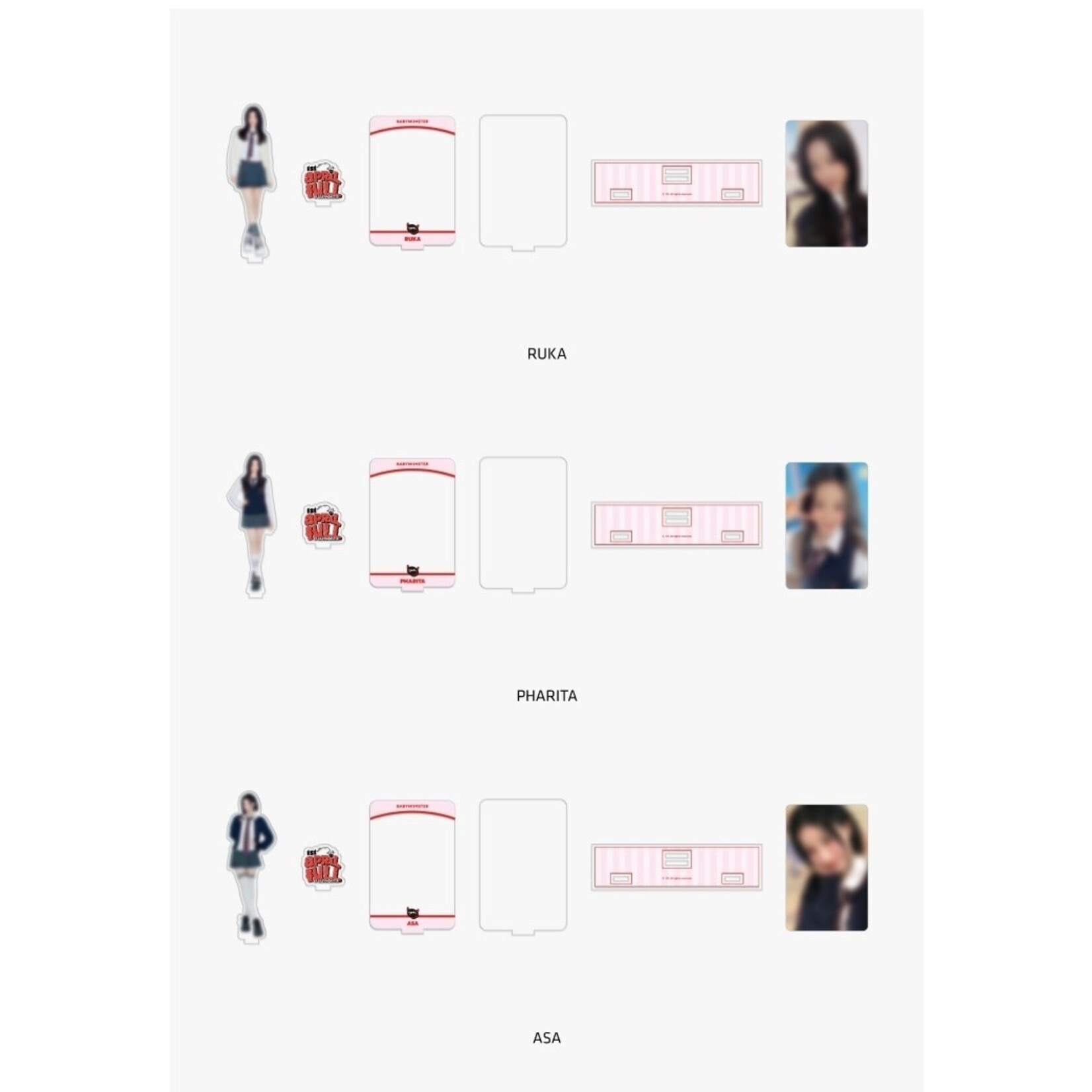 BABYMONSTER [1STANNIVERSARY] BABYMONSTER ACRYLIC STAND + SELFIE PHOTOCARD SET