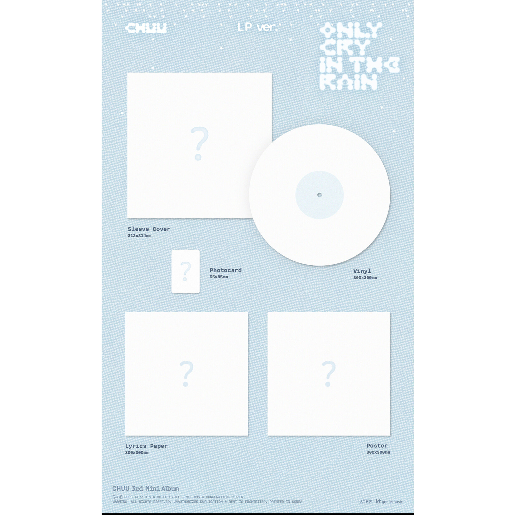 CHUU CHUU - 3rd Mini Album [Only cry in the rain] (LP ver.)