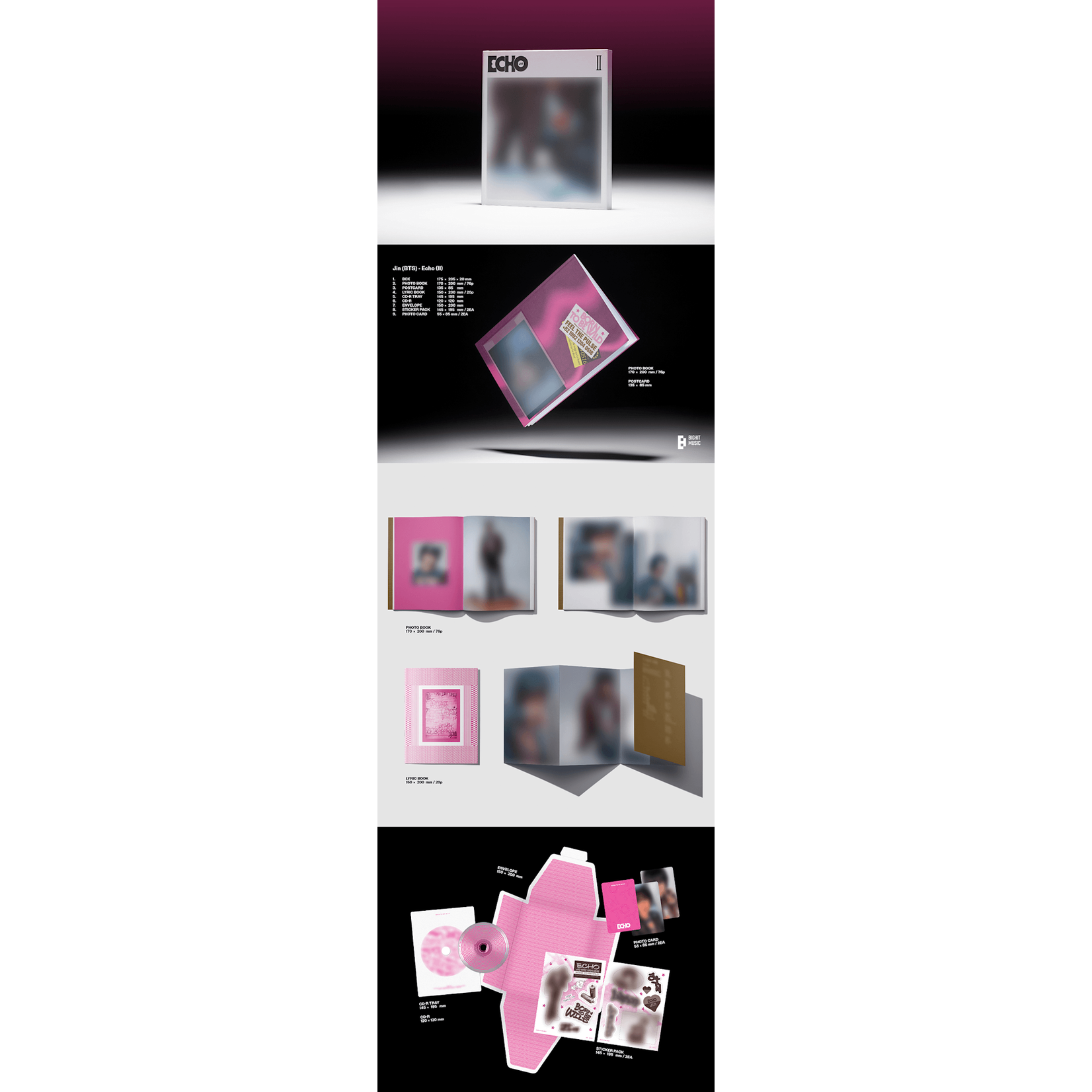 BTS JIN - 'Echo' (Set) + 'Echo' (Weverse Albums ver.) Set + EARLY-BIRD Weverse Gift (WS)