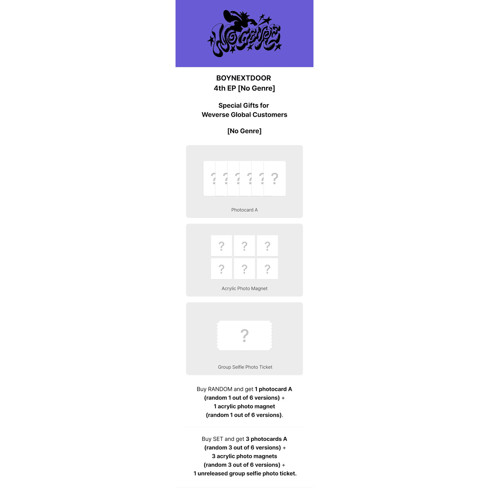 BoyNextDoor BOYNEXTDOOR - 4th EP [No Genre] (Photobook ver.) + Weverse Gift (WS)