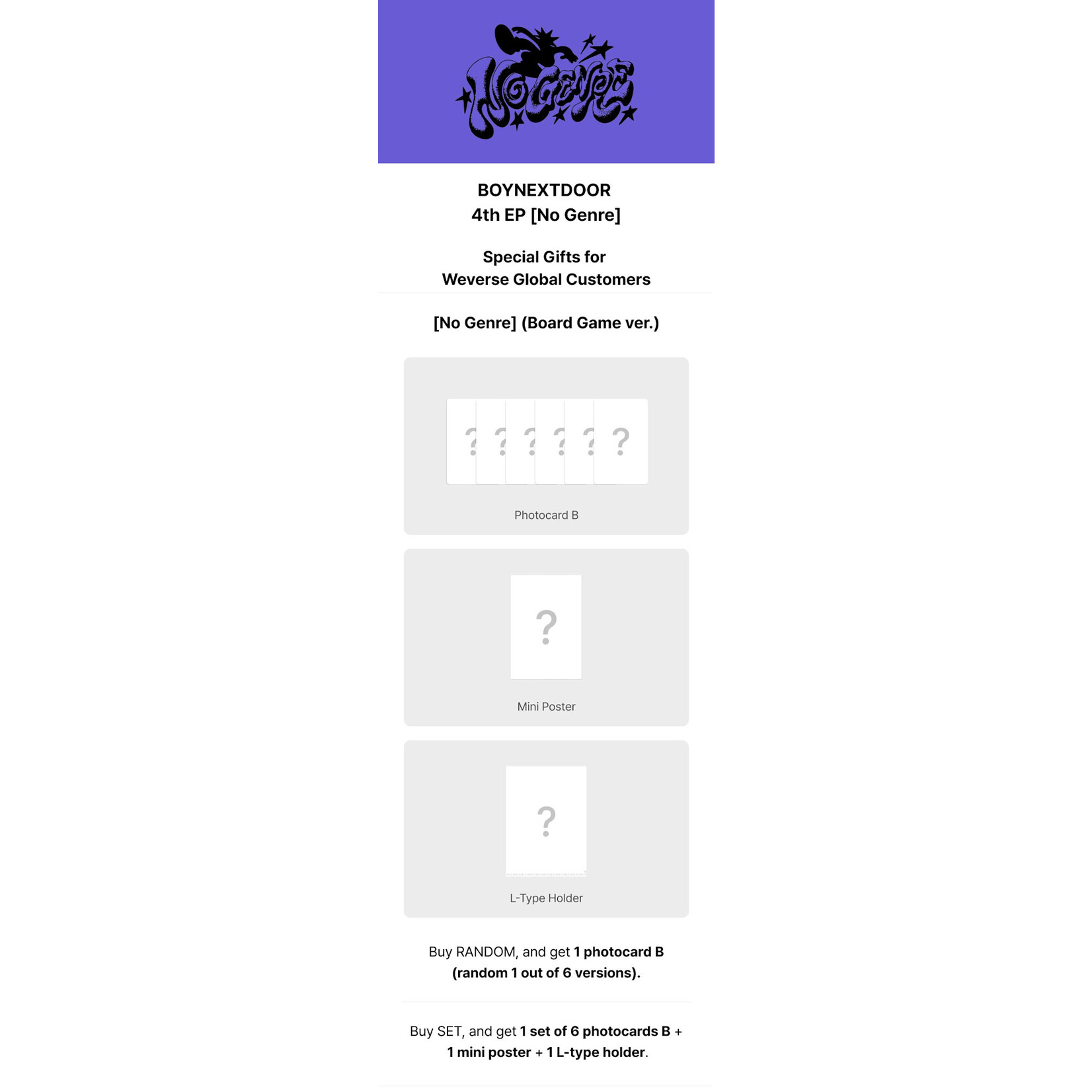 BoyNextDoor BOYNEXTDOOR - 4th EP [No Genre] (Board Game ver.) + Weverse Gift (WS)