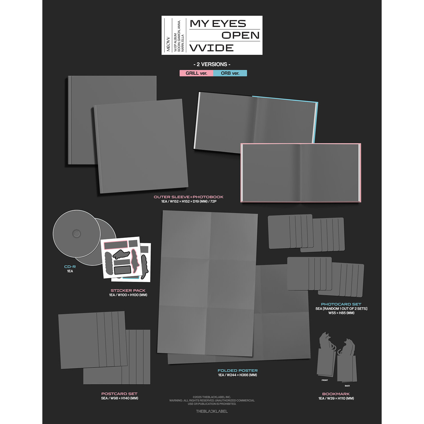 MEOVV MEOVV - 1st EP ALBUM 'MY EYES OPEN VVIDE' (Photobook ver.) + Random Photocard (YG)