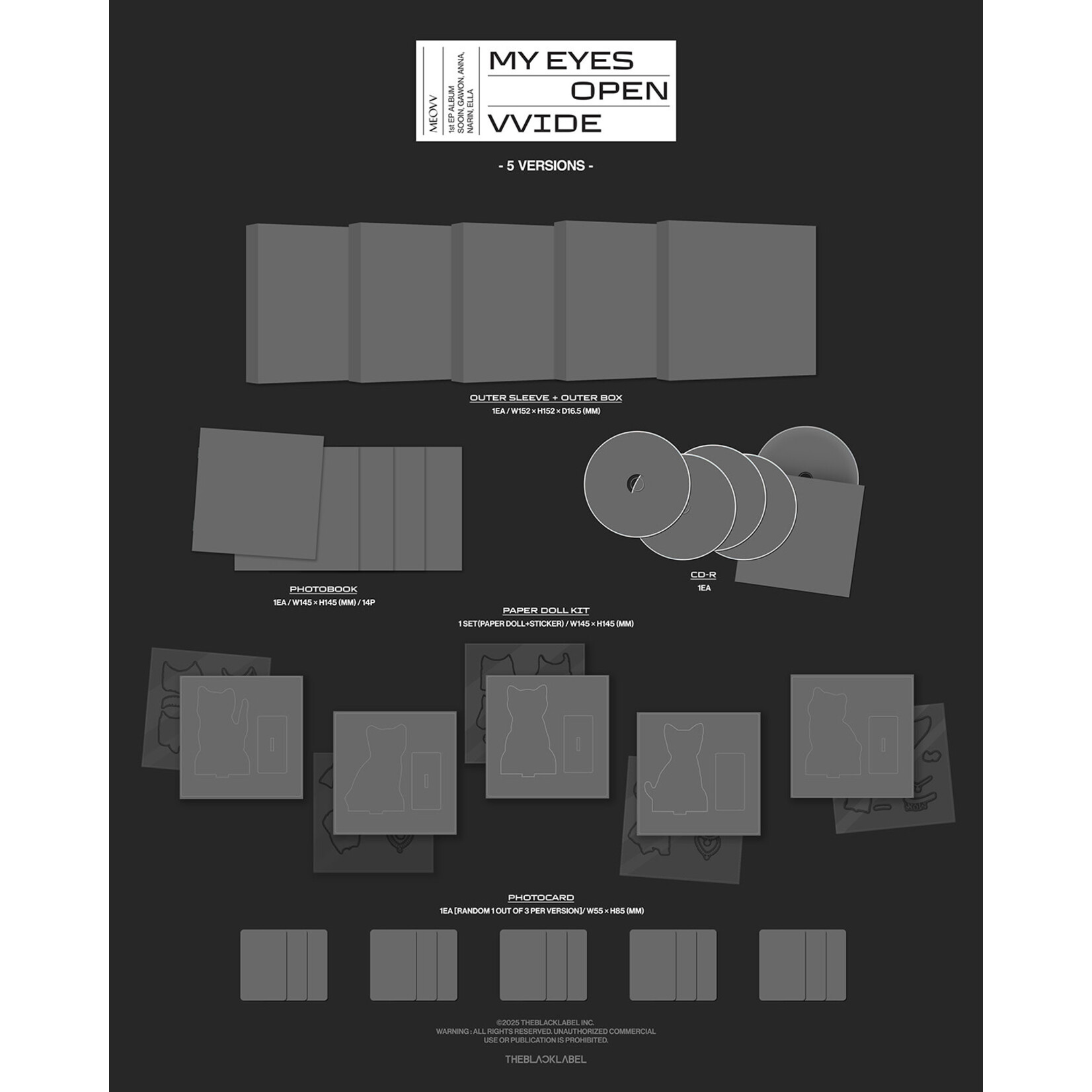 MEOVV MEOVV - 1st EP ALBUM 'MY EYES OPEN VVIDE' (MEOVV ver.) + Random Photocard (YG)