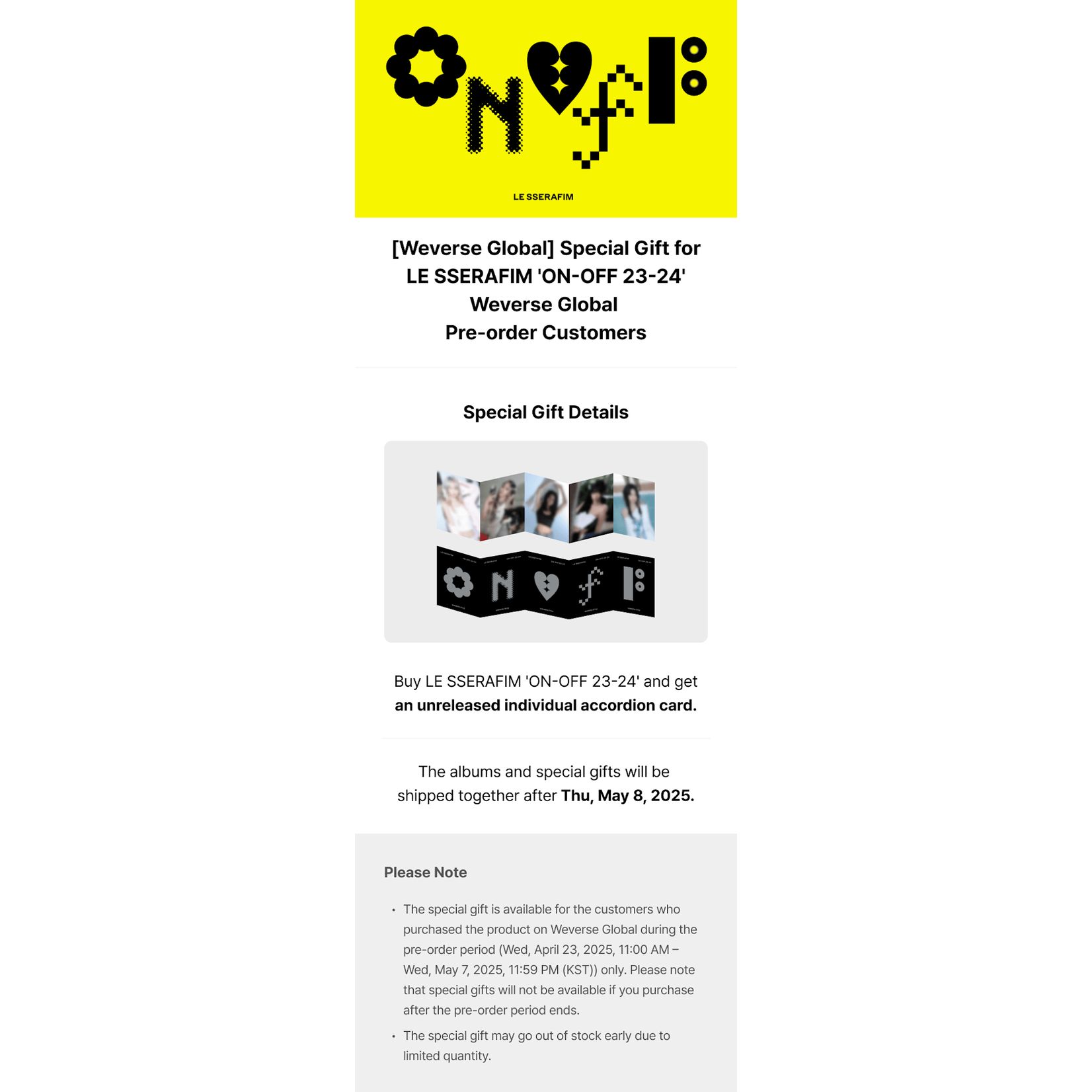 Le Sserafim LE SSERAFIM - 'ON-OFF 23-24' + Weverse Gift (WS)