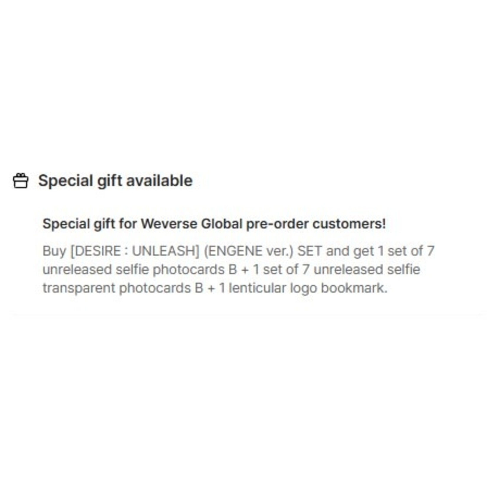 Enhypen ENHYPEN - DESIRE : UNLEASH (ENGENE ver.) + Weverse Gift (WS)