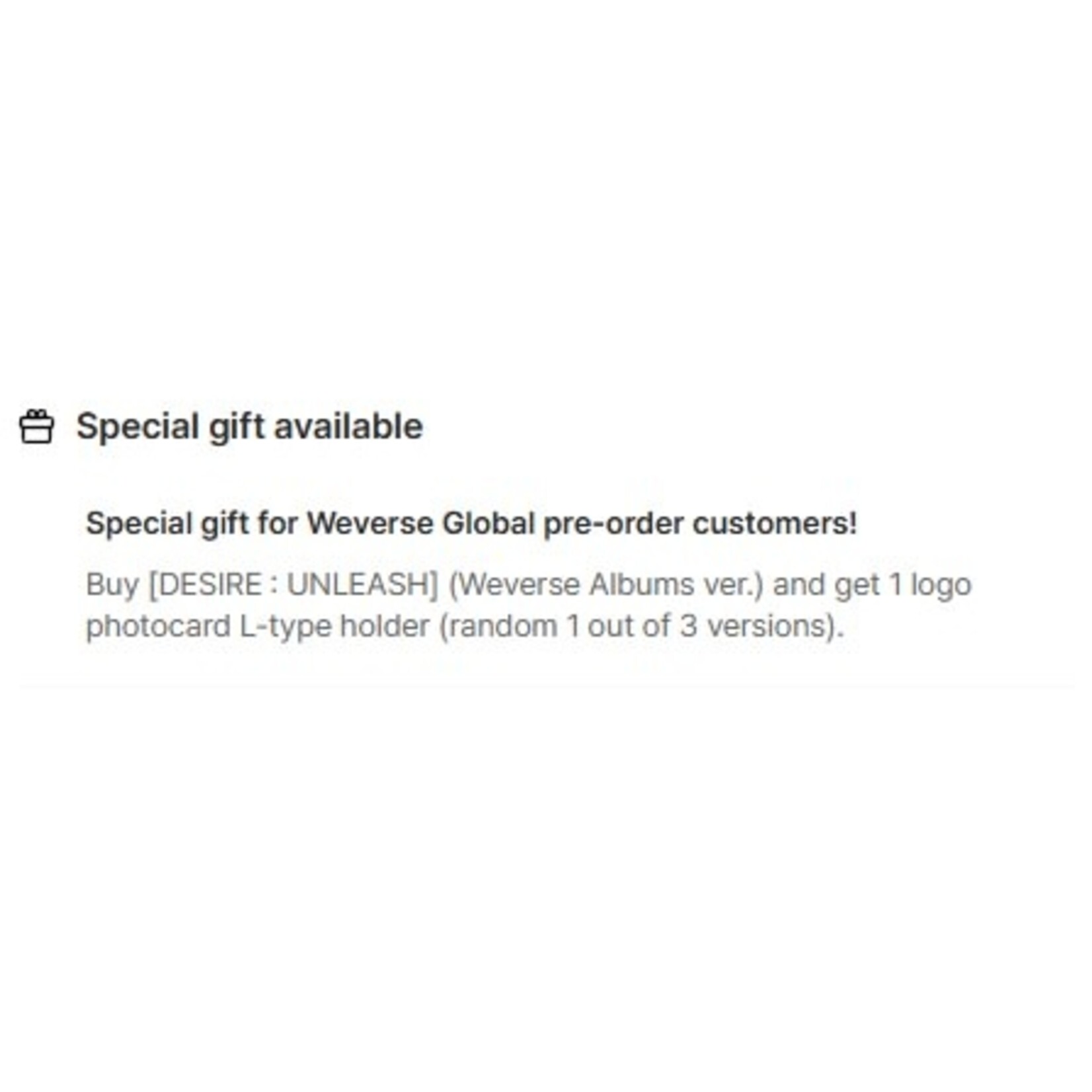 Enhypen ENHYPEN - DESIRE : UNLEASH (Weverse Albums ver.) + Weverse Gift (WS)