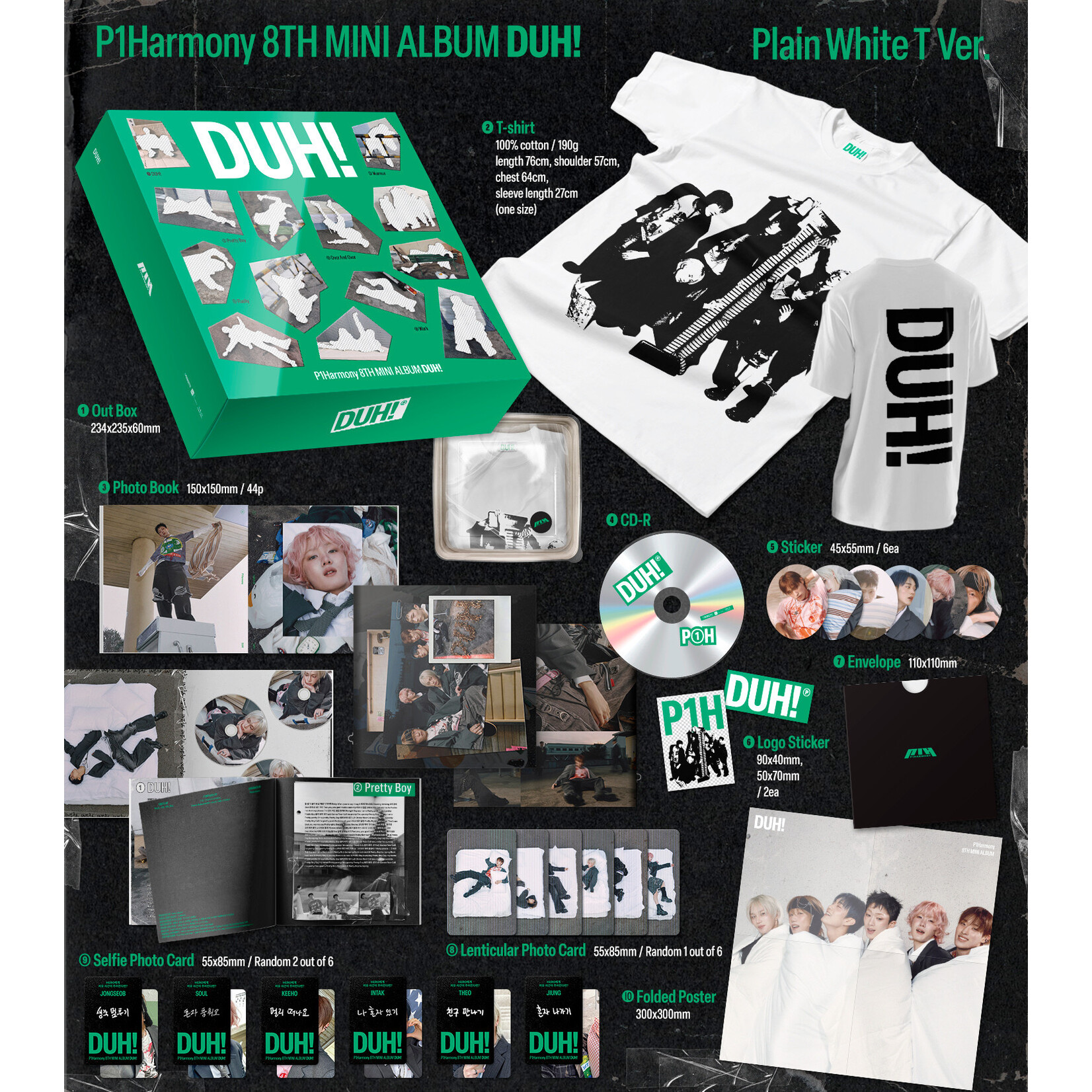 P1Harmony P1Harmony - 8th Mini Album [DUH!] (Plain White T ver.)