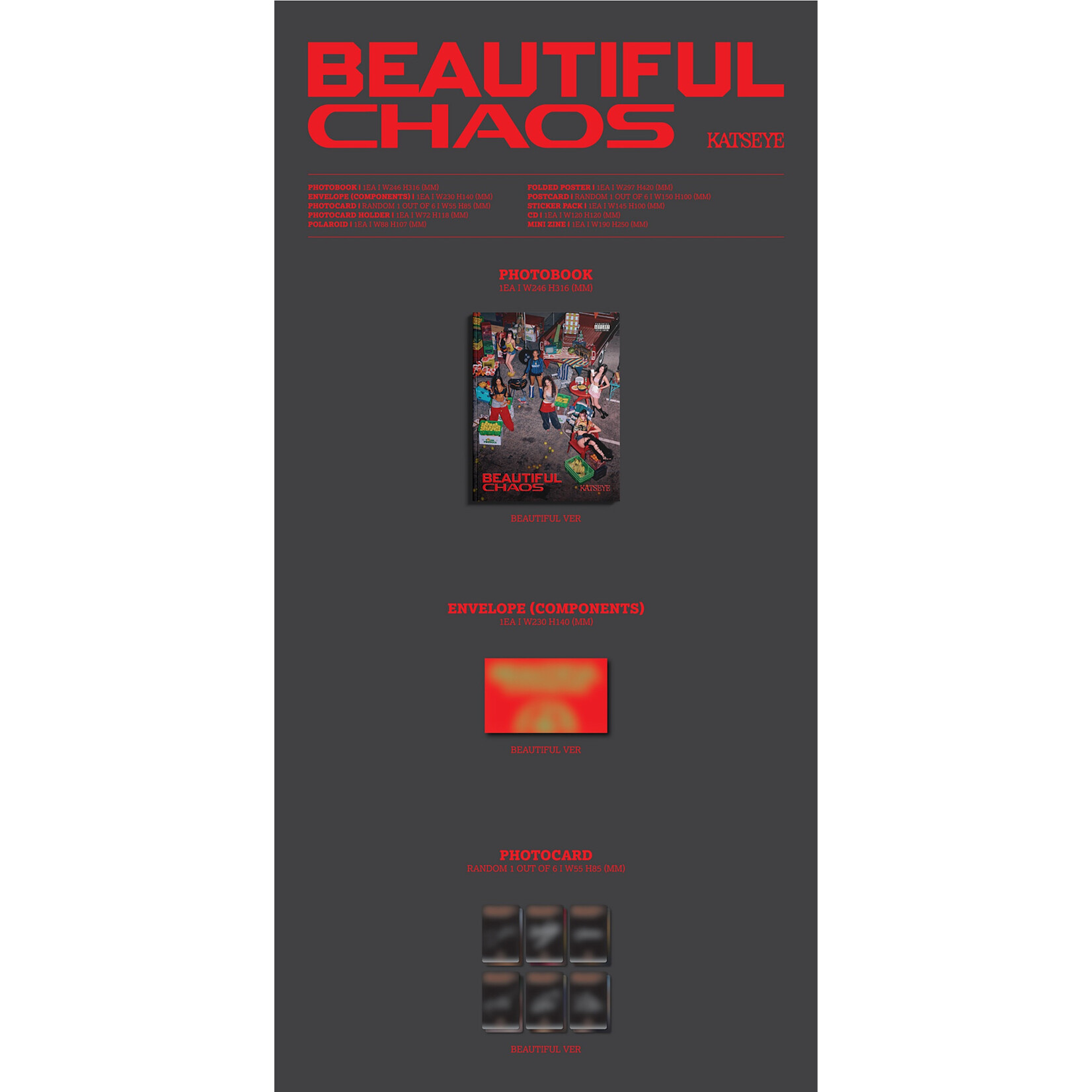 Katseye KATSEYE - 'BEAUTIFUL CHAOS' (Photobook ver.) + Weverse Gift (WS)