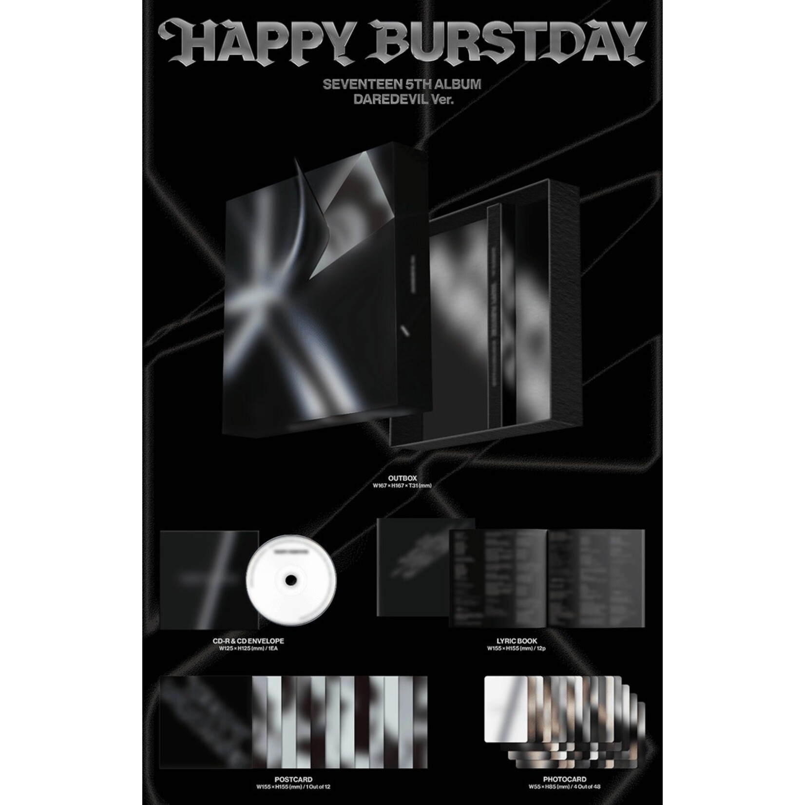 Seventeen SEVENTEEN - 5th Album ‘HAPPY BURSTDAY’ (DAREDEVIL Ver.) + Random Photocard (Fanplee)