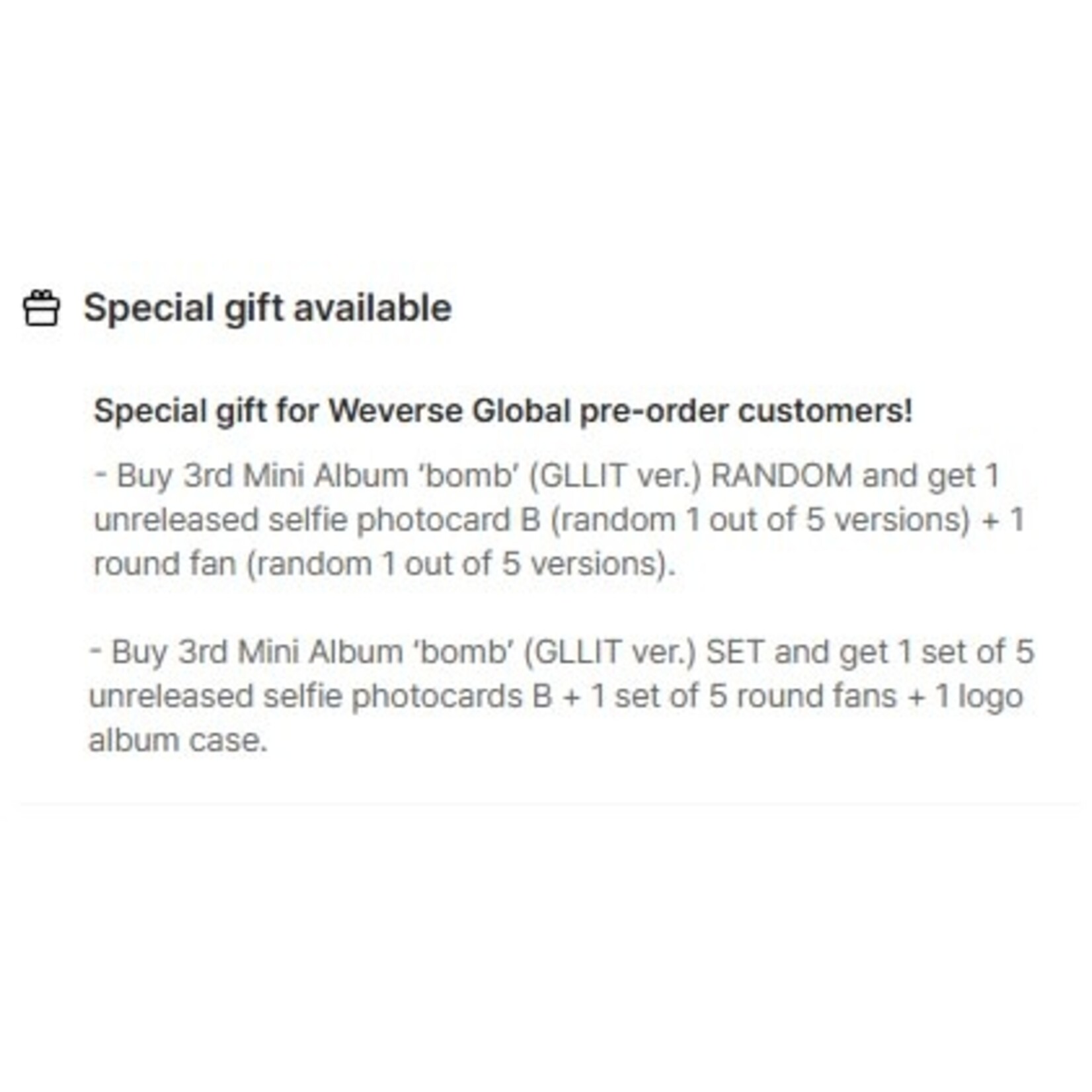 ILLIT ILLIT - 3rd Mini Album 'bomb' (GLLIT ver.) + Weverse Gift (WS)