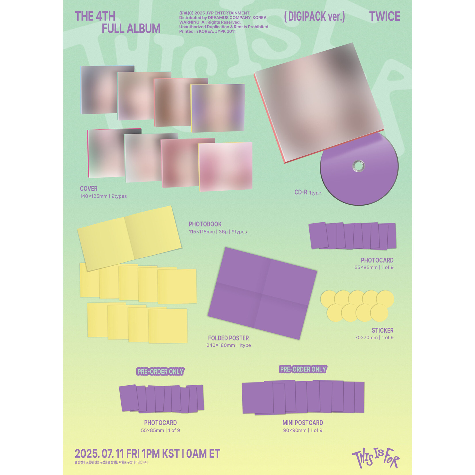 Twice TWICE - 4TH FULL ALBUM THIS IS FOR (DIGIPACK Ver.) + Random Photocard (FANS SHOP)