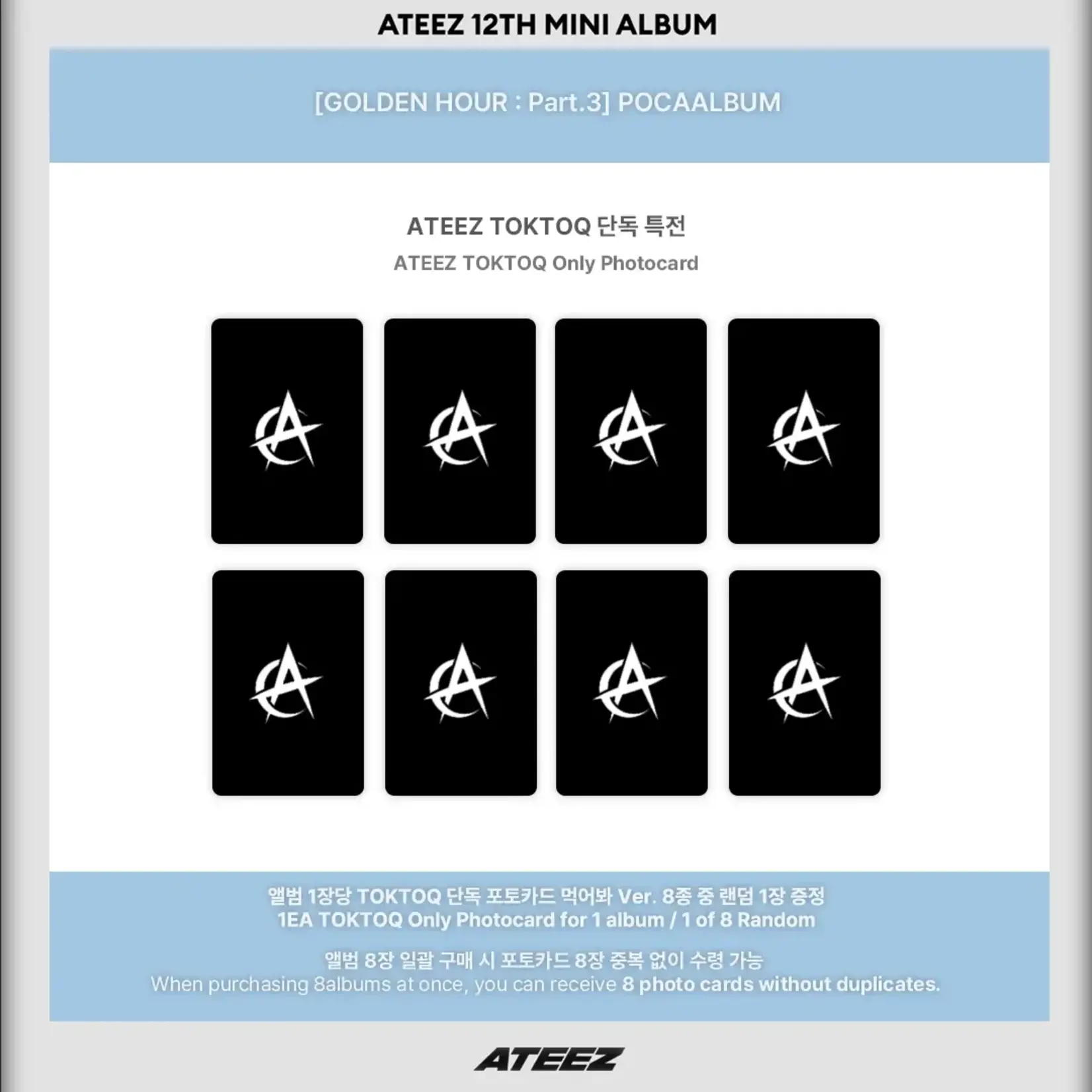 ATEEZ ATEEZ - 12th Mini Album [GOLDEN HOUR : Part.3] (POCAALBUM ver.) + Random Photocard (TOKTOQ)