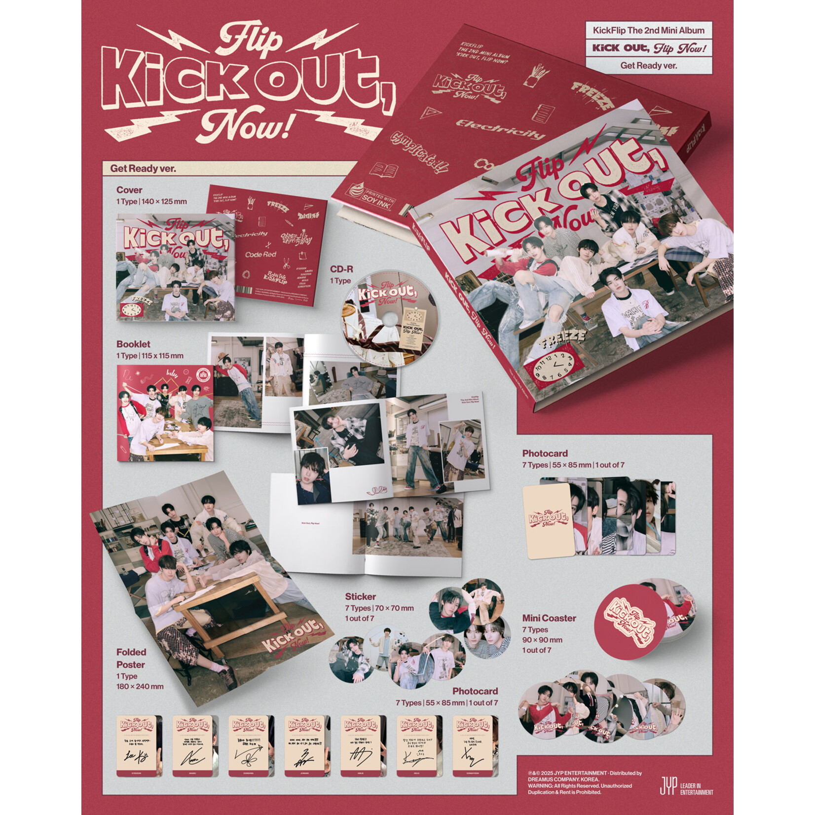 KickFlip KICKFLIP - 2ND MINI ALBUM [KICK OUT, FLIP NOW!] (GET READY VER.) + Random Photocard (JYP)