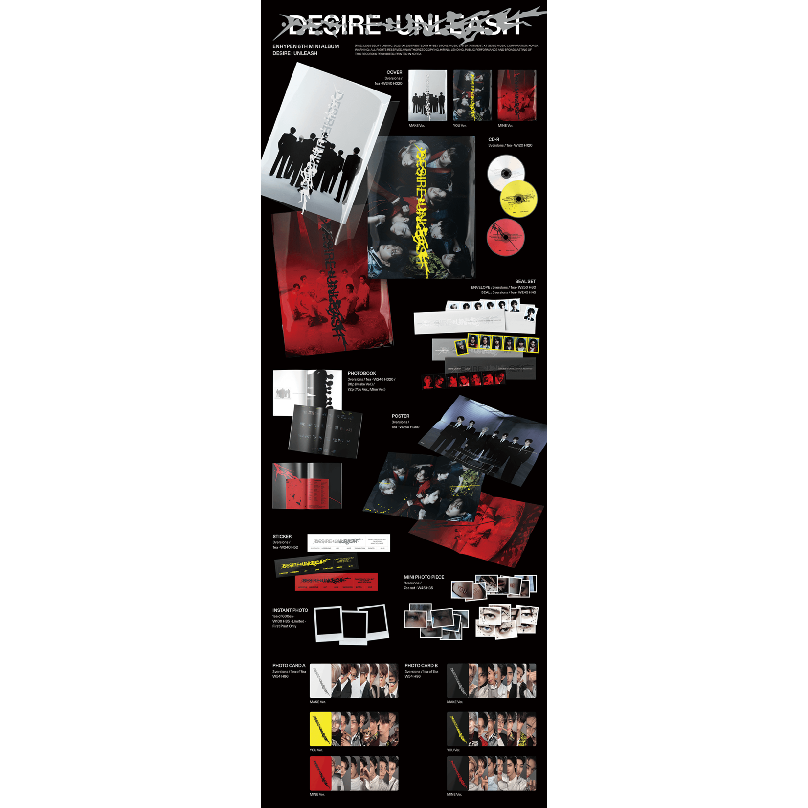 Enhypen (LUCKYDRAW) ENHYPEN - 6th Mini Album [DESIRE : UNLEASH] (Photobook ver.) + Weverse Gift (WS)