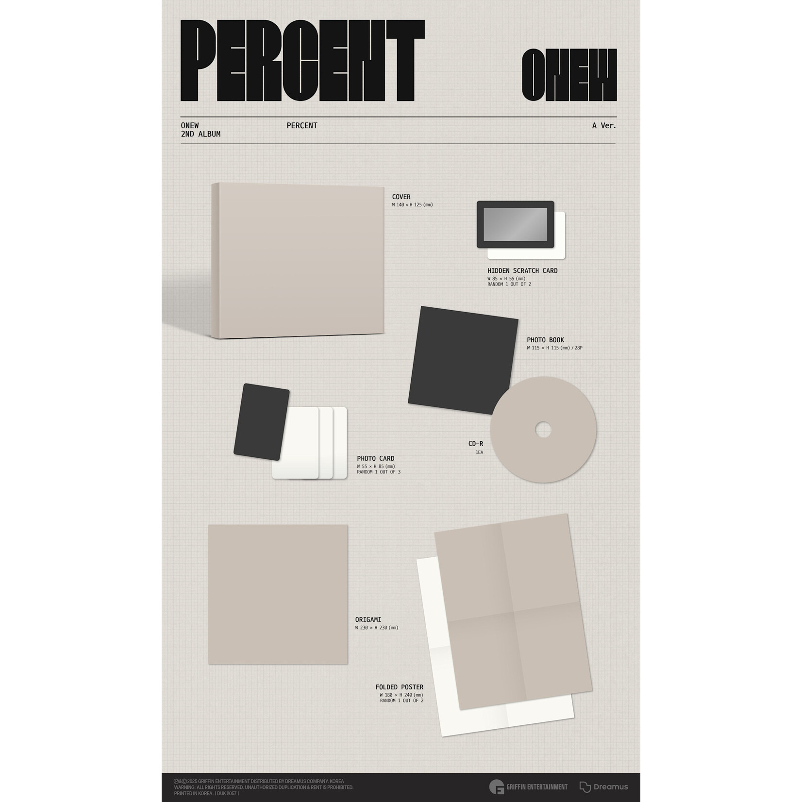 Shinee ONEW - 2TH ALBUM [PERCENT] (Digipack Ver.)