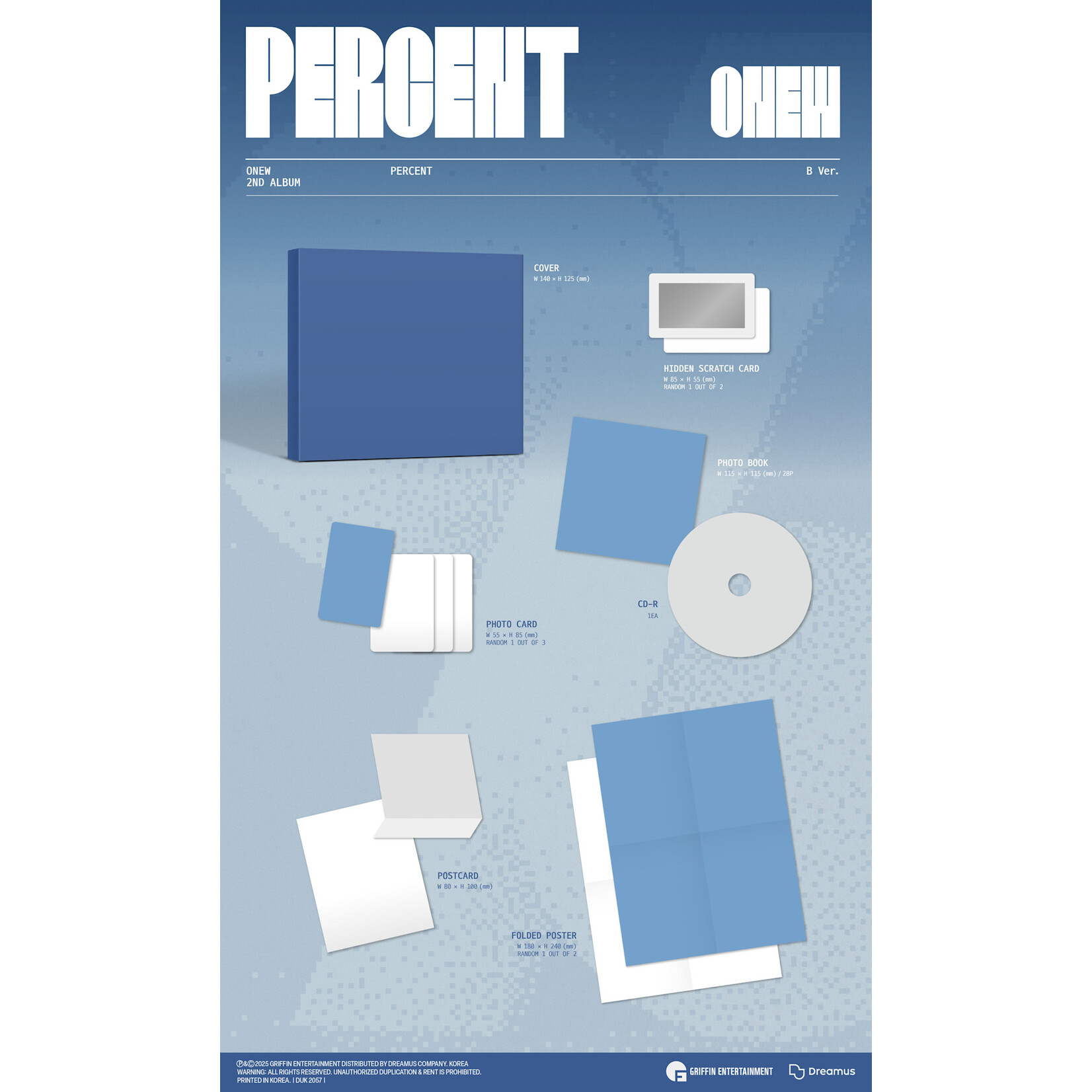 Shinee ONEW - 2TH ALBUM [PERCENT] (Digipack Ver.)