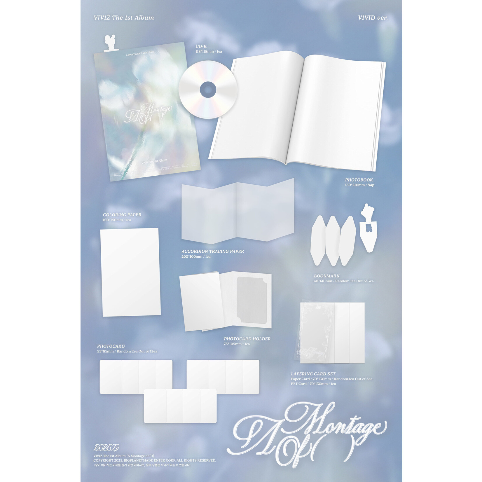 Viviz VIVIZ - The 1st Album ‘A Montage of ( )’ (Photobook ver.) + Random Photocard (HELLOLIVE)