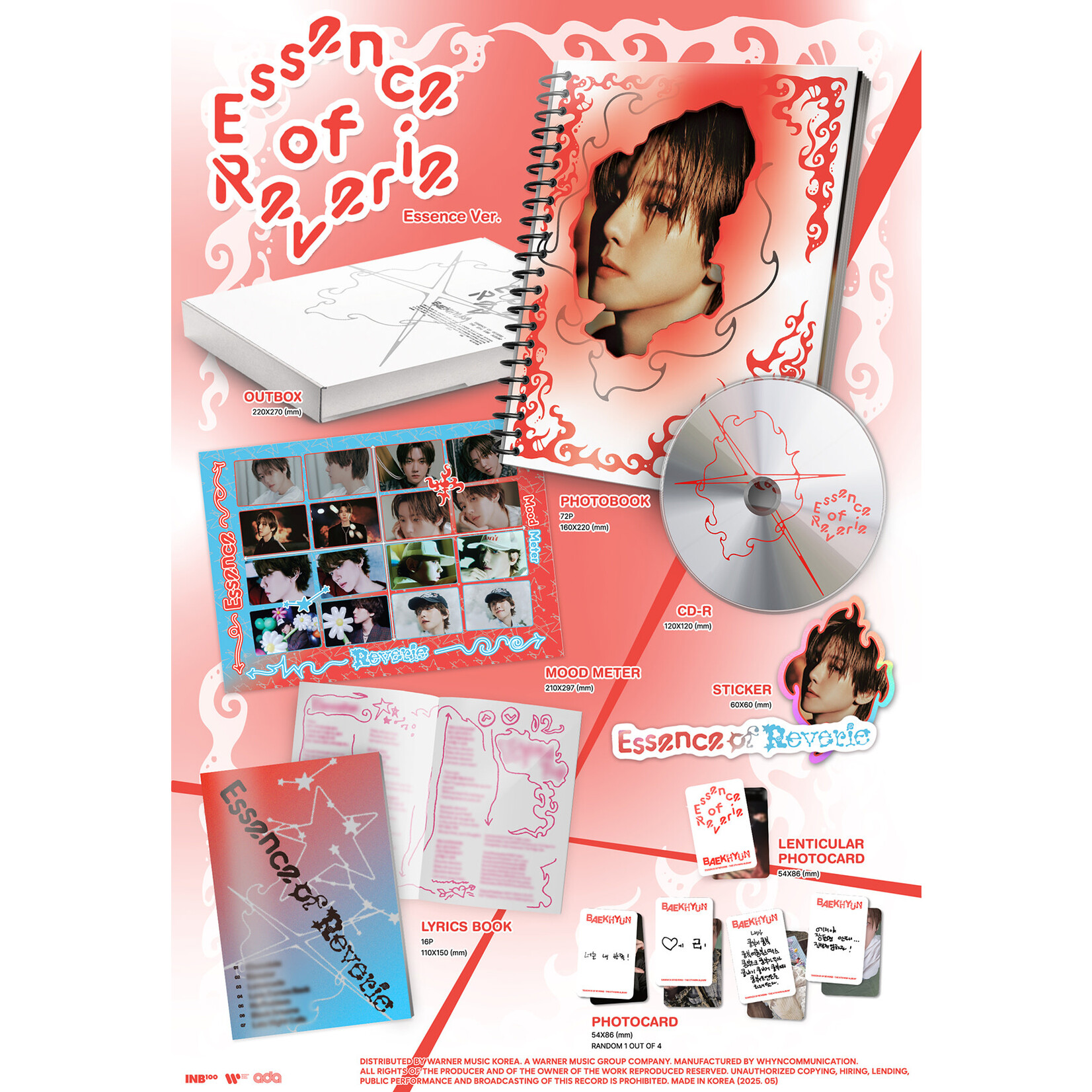 EXO [LUCKY DRAW] BAEKHYUN - The 5th Mini Album [Essence of Reverie] (Photobook ver.) + Random Photocard (HELLOLIVE)