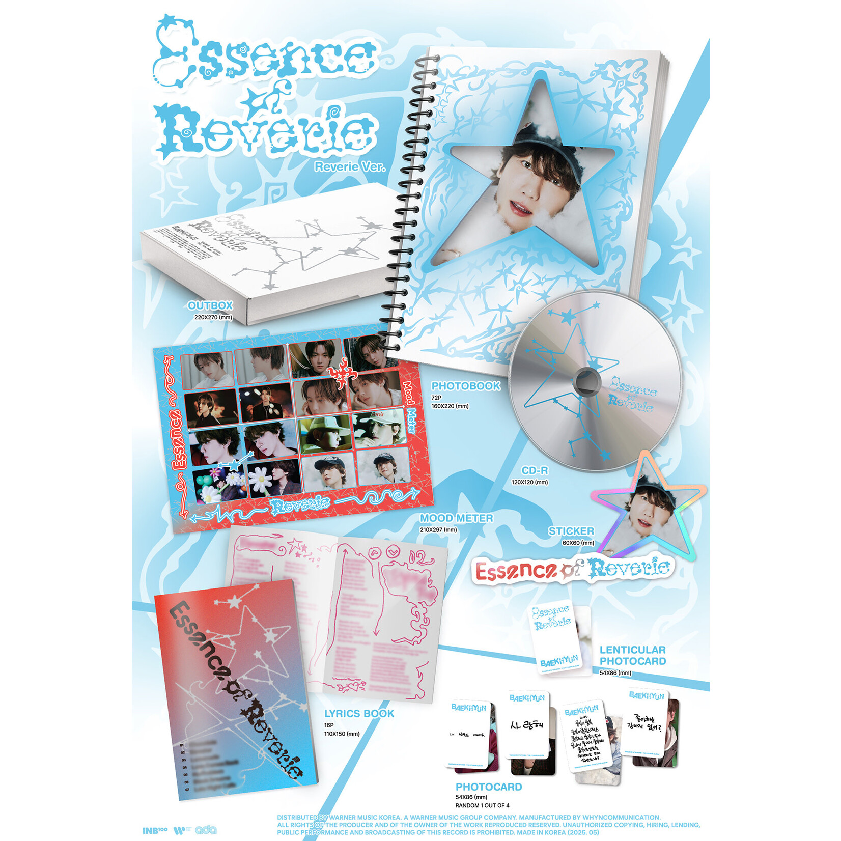 EXO [LUCKY DRAW] BAEKHYUN - The 5th Mini Album [Essence of Reverie] (Photobook ver.) + Random Photocard (HELLOLIVE)