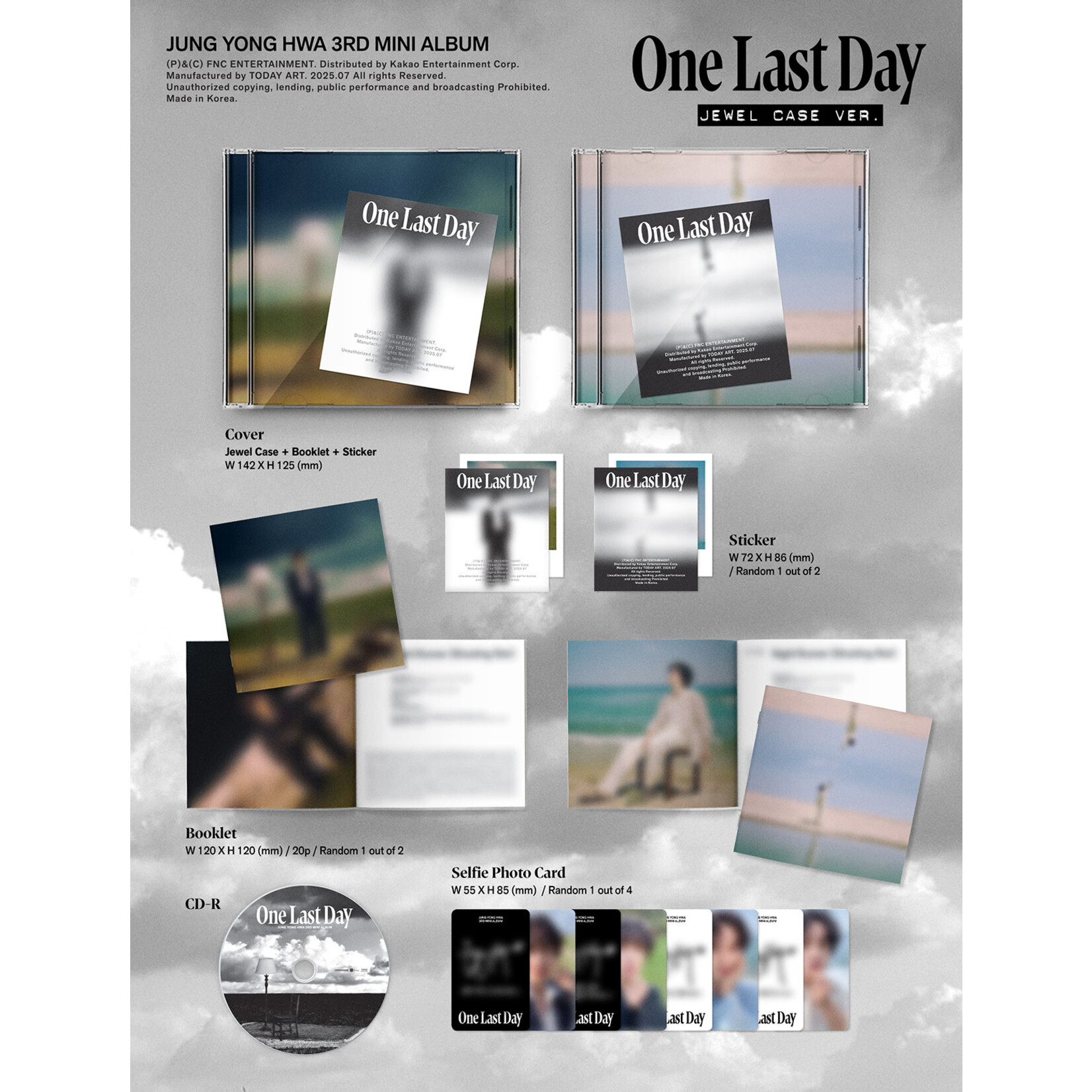 CNBLUE JUNG YONG HWA - 3rd Mini Album [One Last Day] (JEWEL CASE Ver.) 
