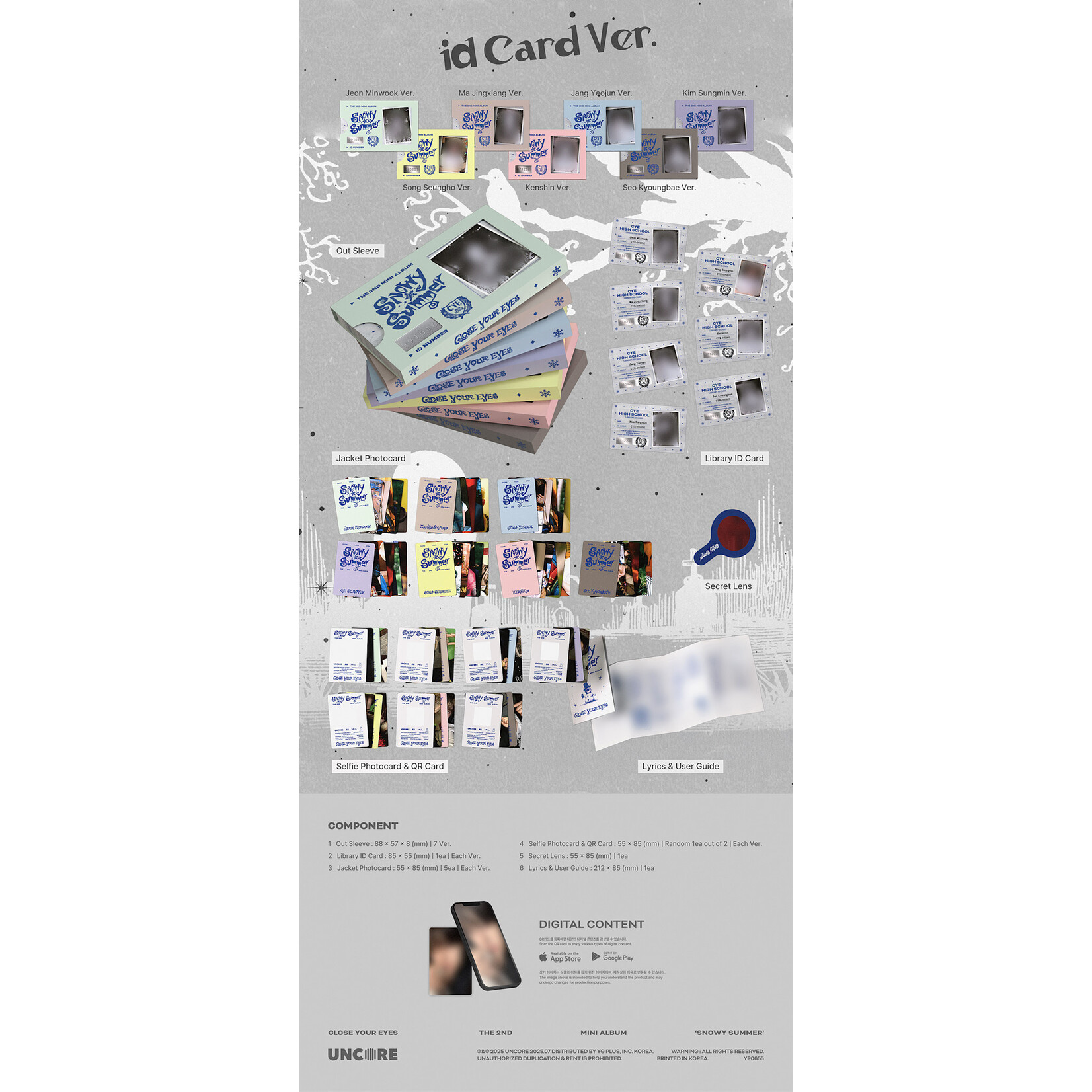 CLOSE YOUR EYES CLOSE YOUR EYES - 2nd Mini Album [Snowy Summer] (ID Card Ver.) (POCAALBUM)