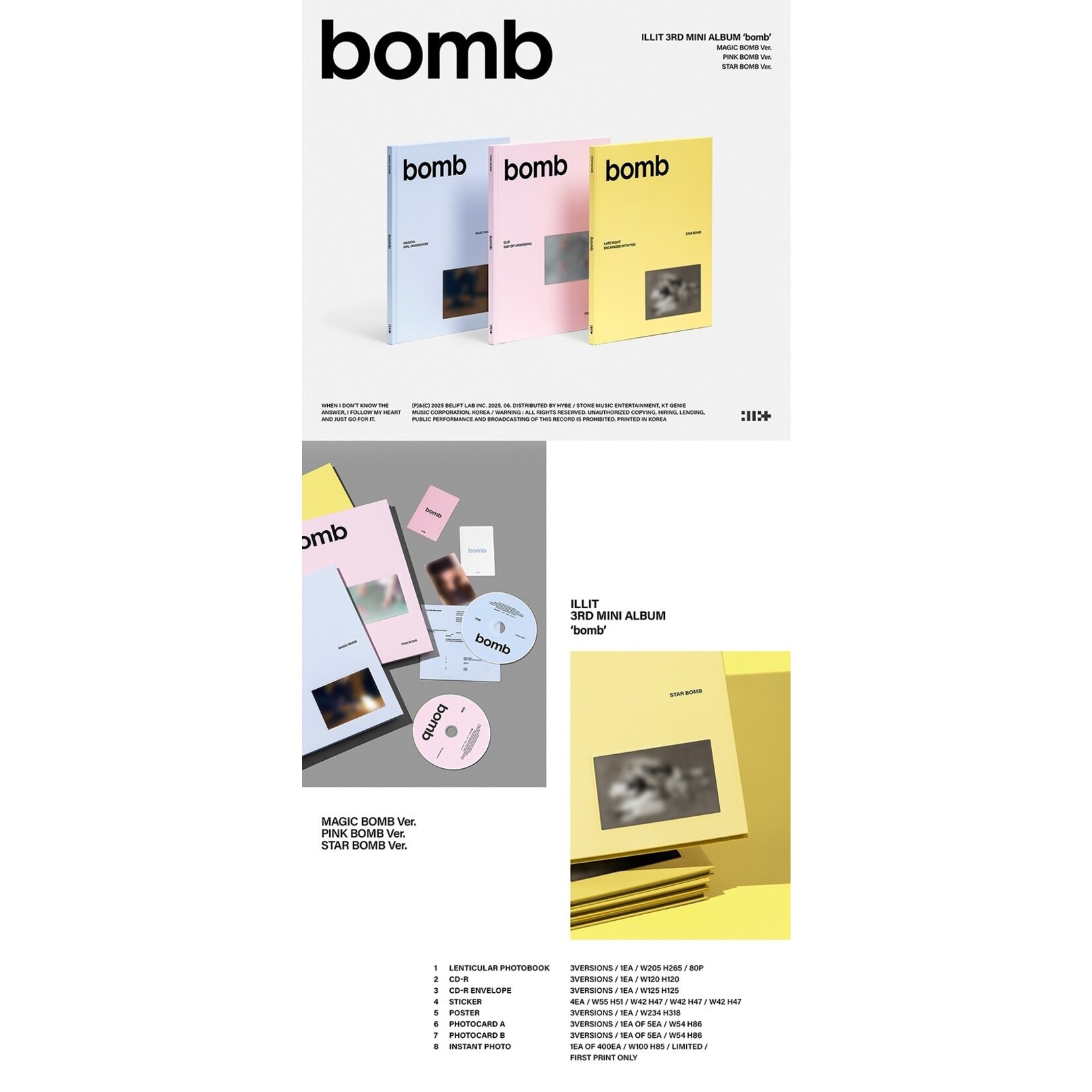 ILLIT (LUCKYDRAW) ILLIT - 3rd Mini Album [bomb] + Random Photocard (KTOWN4U)