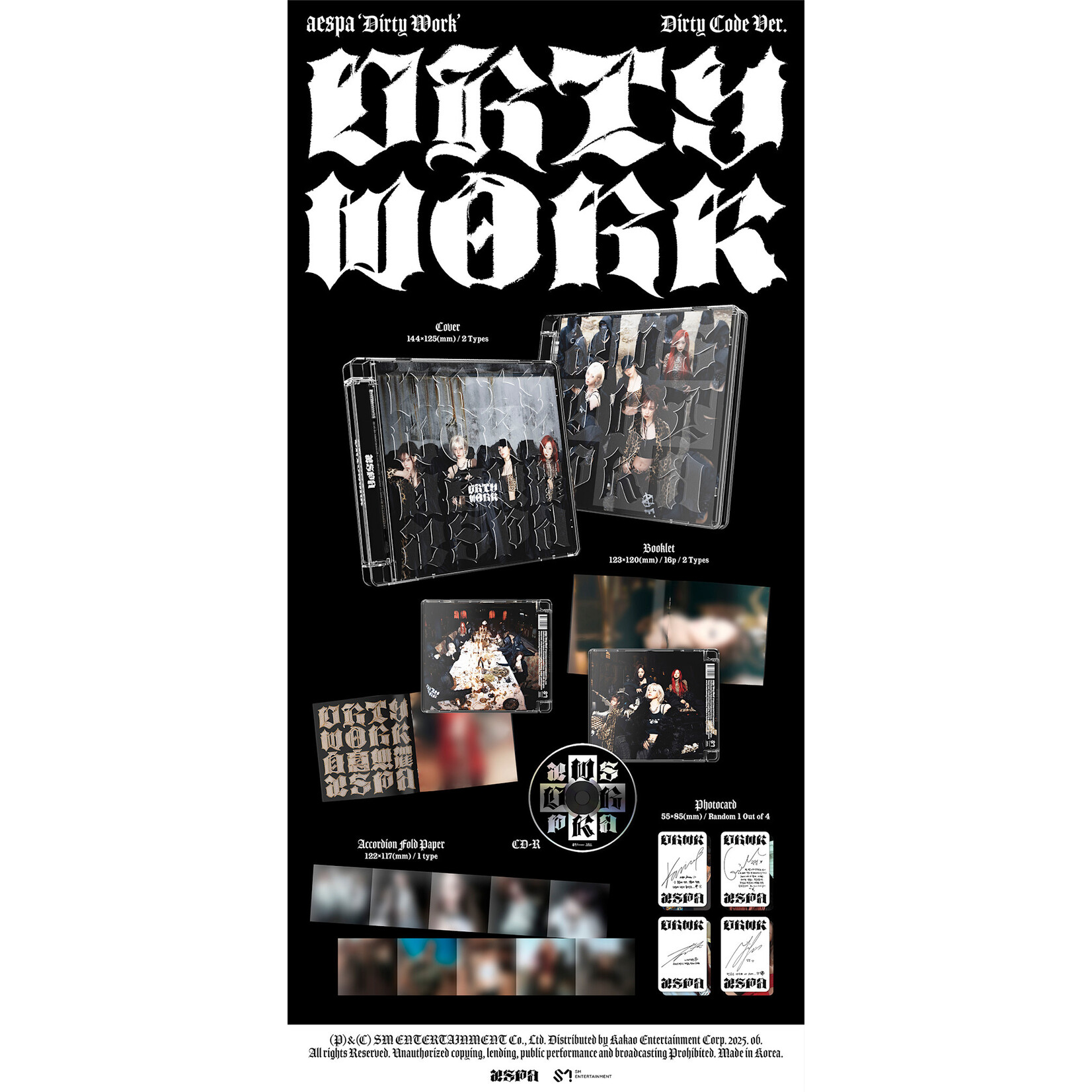 Aespa (LUCKYDRAW) aespa - Single Album [Dirty Work] (Dirty Code Ver.) + Random Photocard (KTOWN4U)