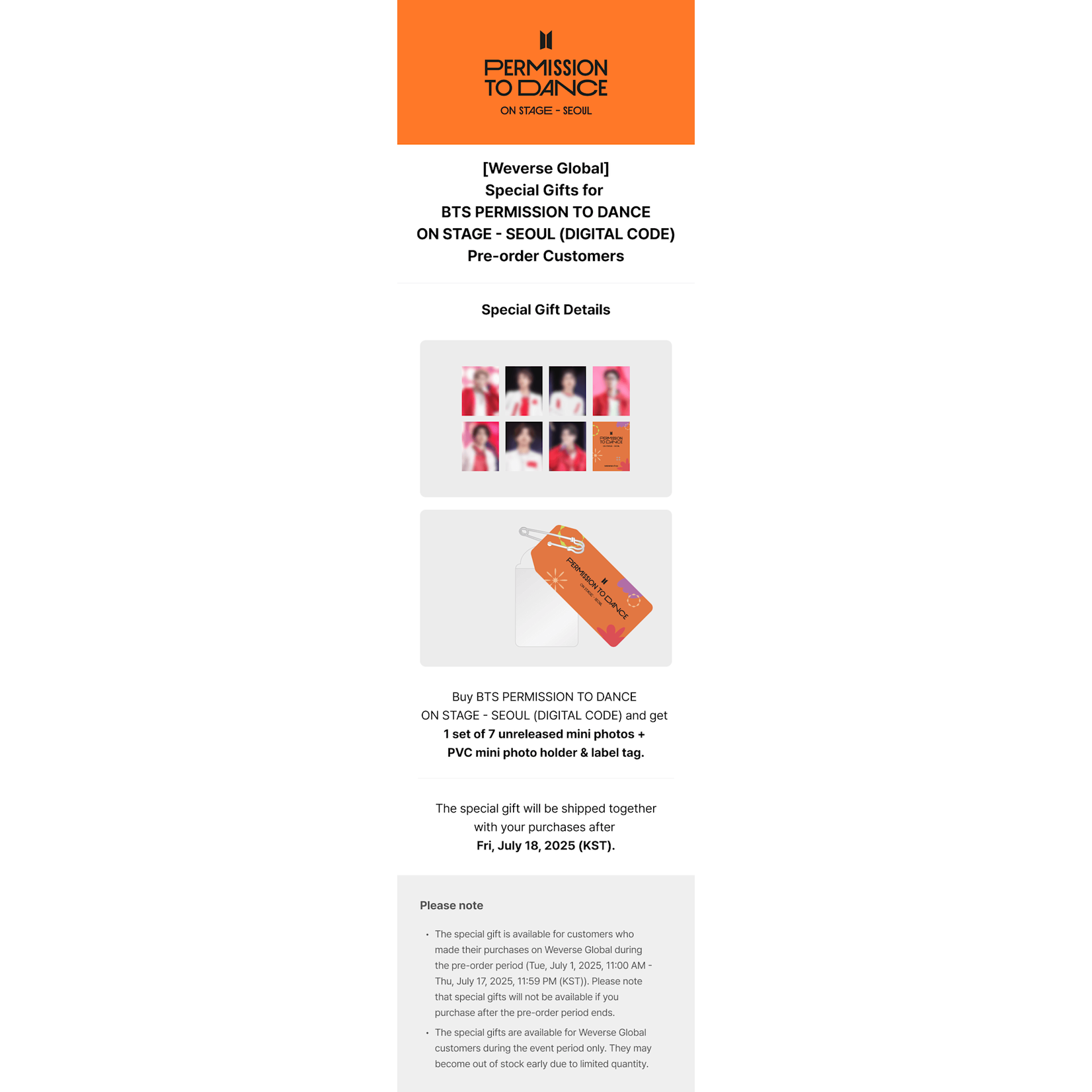 BTS BTS - PERMISSION TO DANCE ON STAGE – SEOUL (DIGITAL CODE) + Weverse Gift (WS)