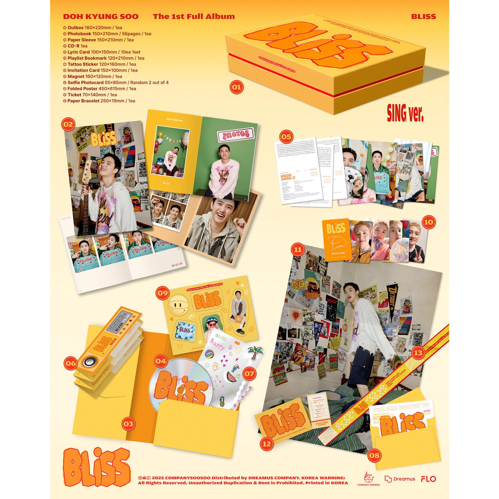 EXO [LUCKY DRAW] D.O. - 1st Album [BLISS] + Random Photocard (SW)