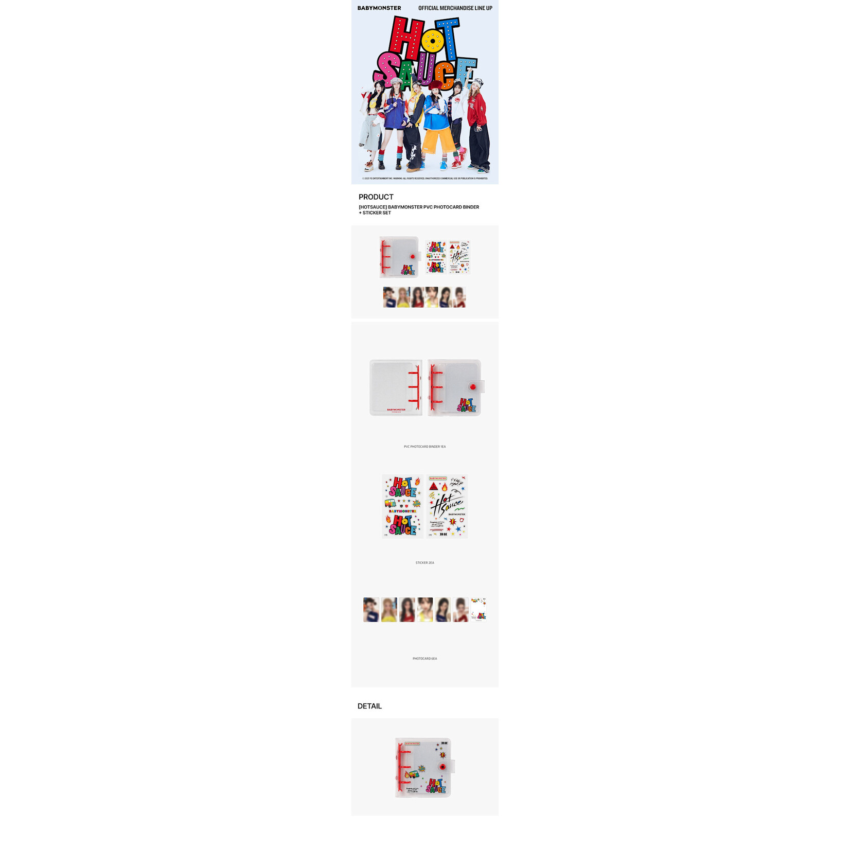 BABYMONSTER BABYMONSTER - [HOTSAUCE] BABYMONSTER PVC PHOTOCARD BINDER + STICKER SET