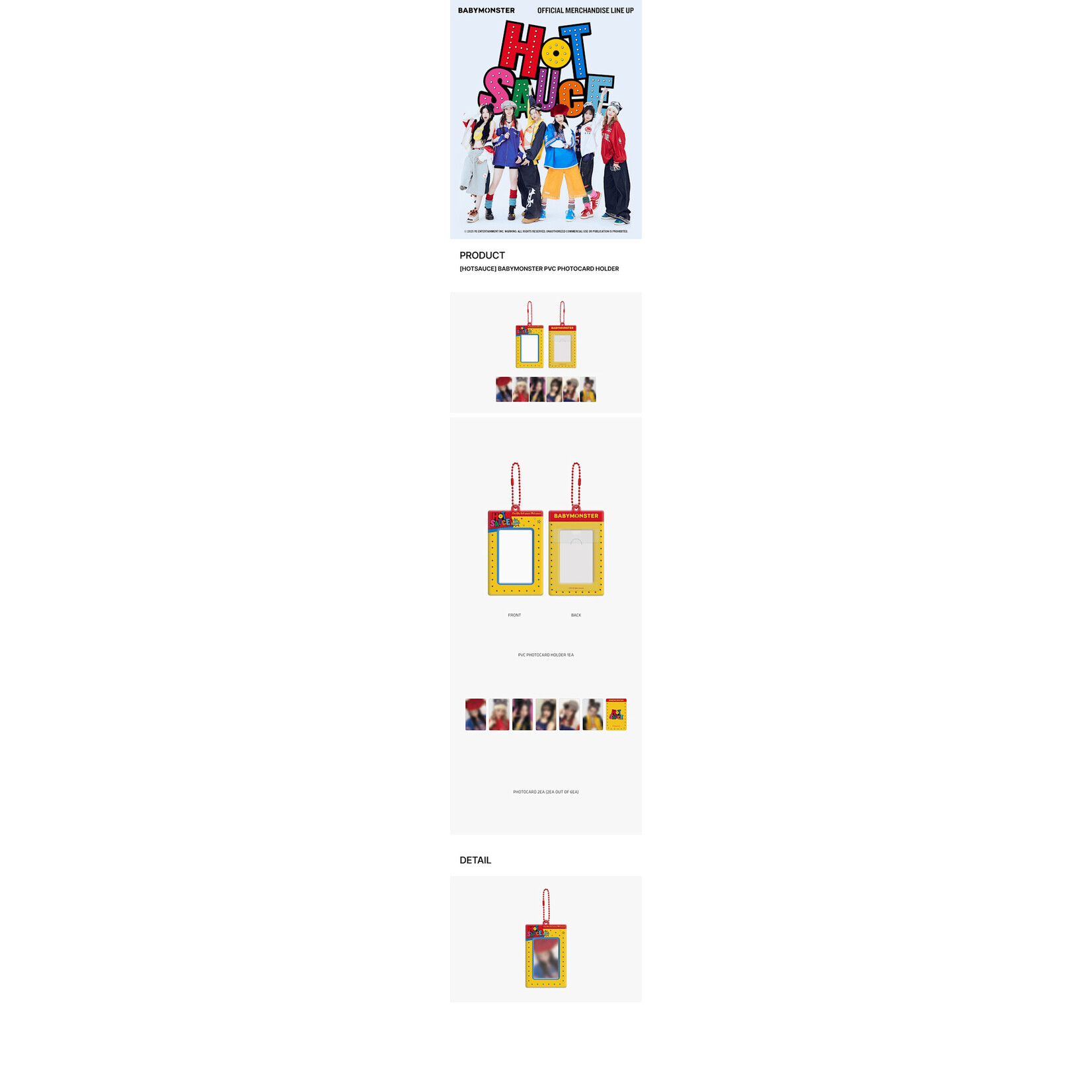 BABYMONSTER BABYMONSTER - [HOTSAUCE] BABYMONSTER PVC PHOTOCARD HOLDER