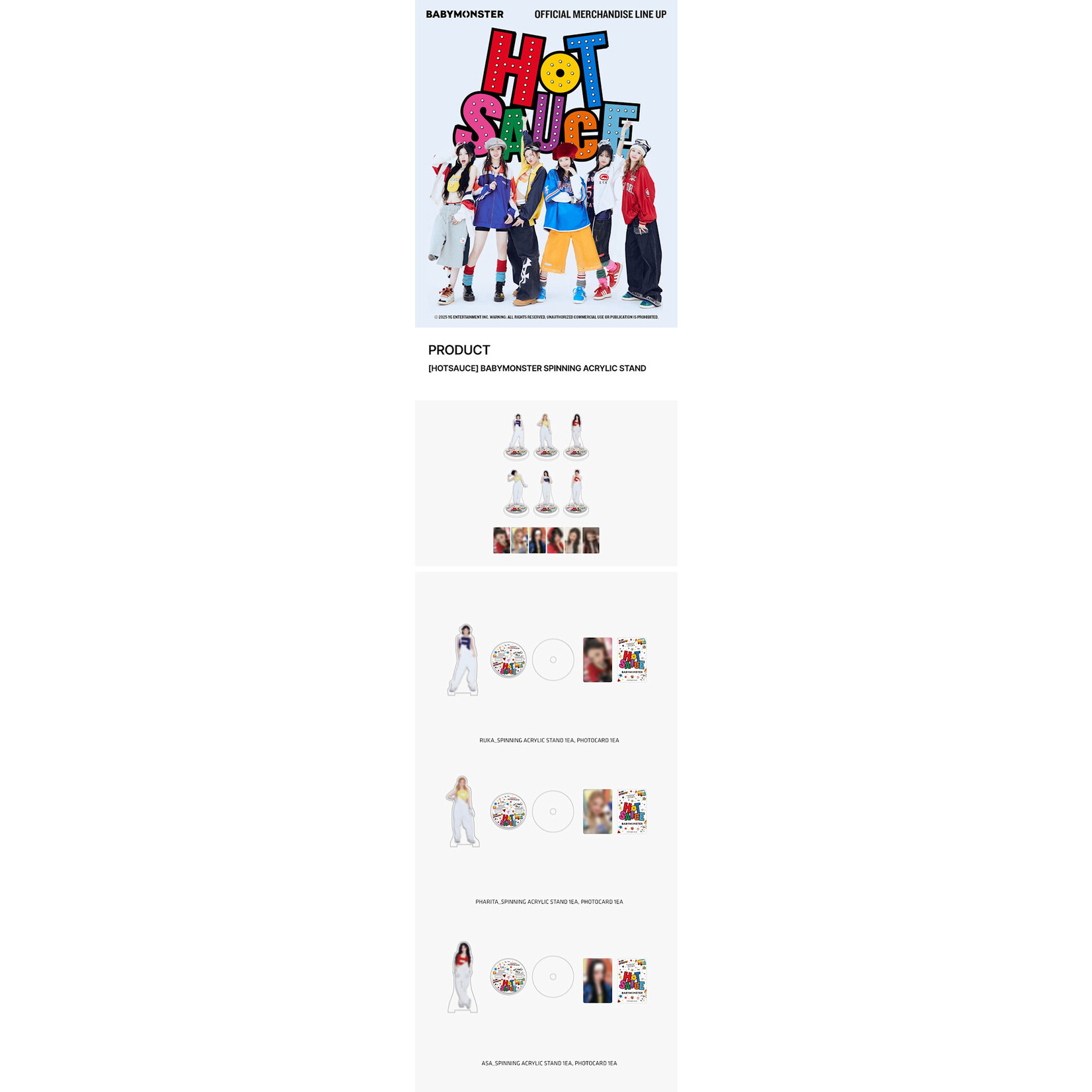 BABYMONSTER BABYMONSTER - [HOTSAUCE] BABYMONSTER SPINNING ACRYLIC STAND
