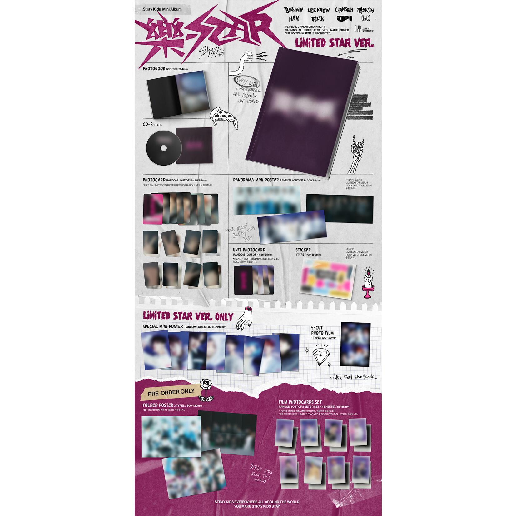 Stray Kids Stray Kids - Mini Album [樂-STAR] (LIMITED STAR Ver.) + Random Photocard (SW)