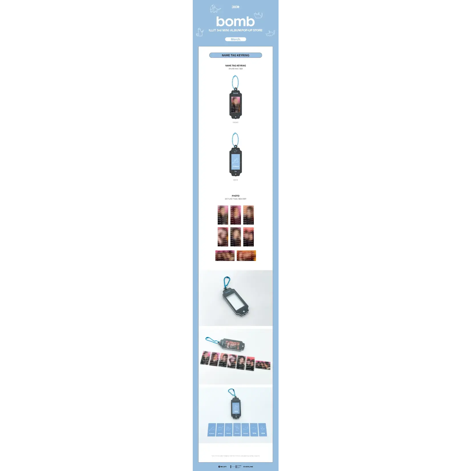 ILLIT ILLIT - ILLIT 3rd MINI ALBUM 'bomb' POP-UP STORE Merch NAME TAG KEYRING