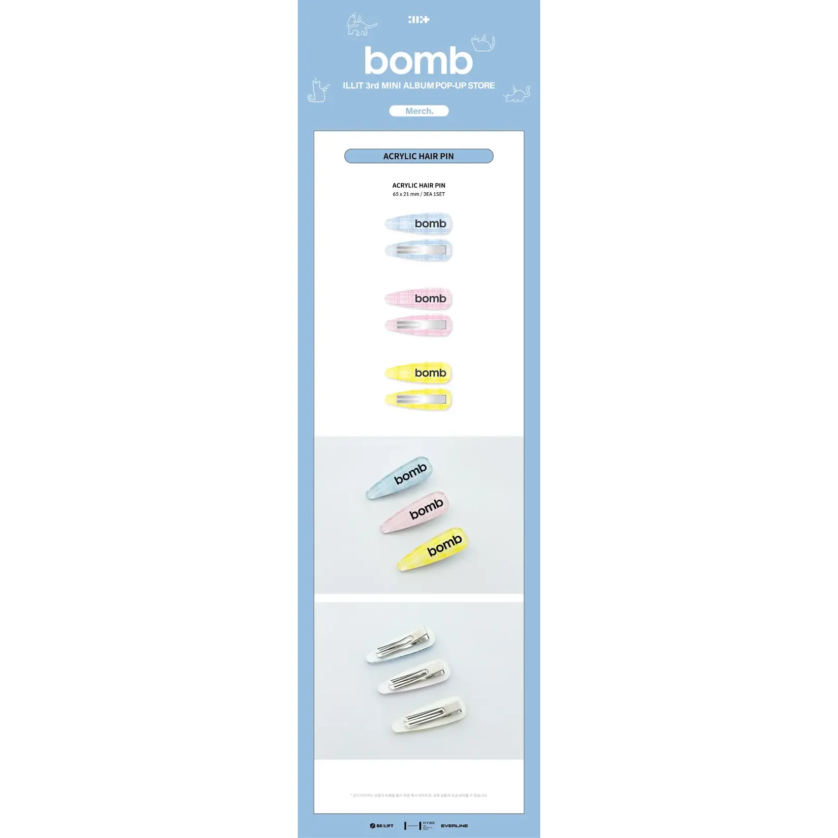 ILLIT ILLIT - ILLIT 3rd MINI ALBUM 'bomb' POP-UP STORE Merch ACRYLIC HAIR PIN