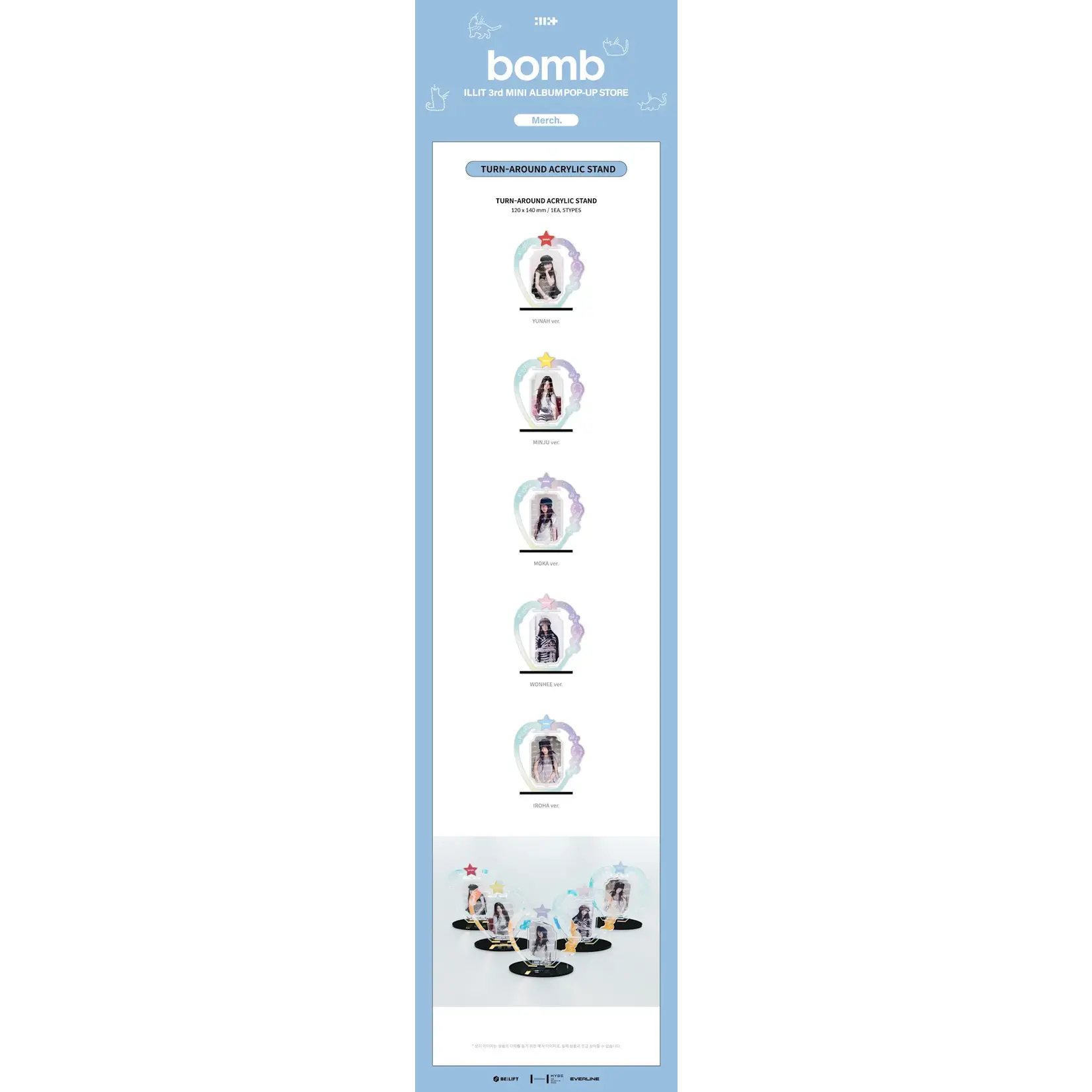 ILLIT ILLIT - ILLIT 3rd MINI ALBUM 'bomb' POP-UP STORE Merch TURN-AROUND ACRYLIC STAND