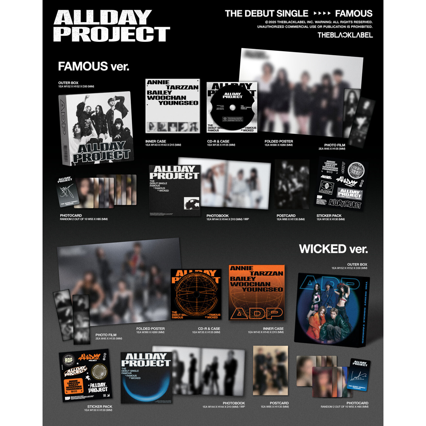 ALLDAY PROJECT (LUCKYDRAW) ALLDAY PROJECT - The Debut Single [FAMOUS] (Photobook Ver.) + Random Photocard (EVERLINE)