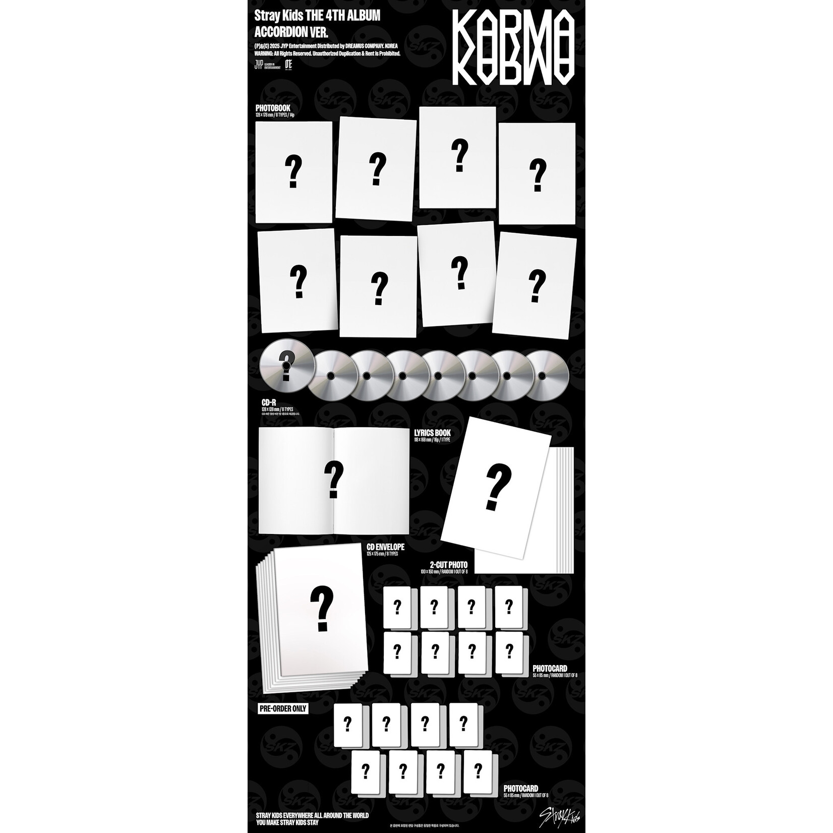 Stray Kids Stray Kids - 4TH ALBUM [KARMA] (ACCORDION VER.) + Random Photocard (FANS SHOP)