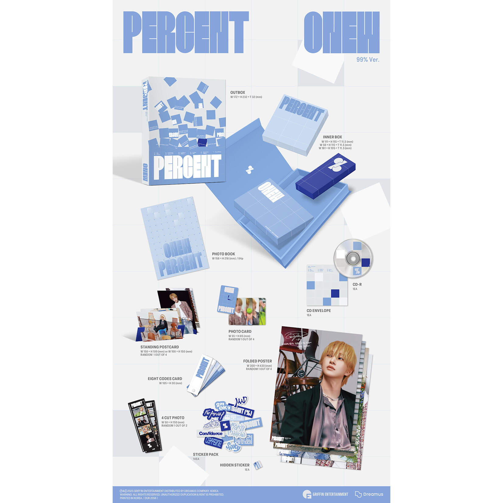 Shinee ONEW - 2TH ALBUM [PERCENT] (Photobook Ver.) + Random Photocard (APPLE MUSIC)