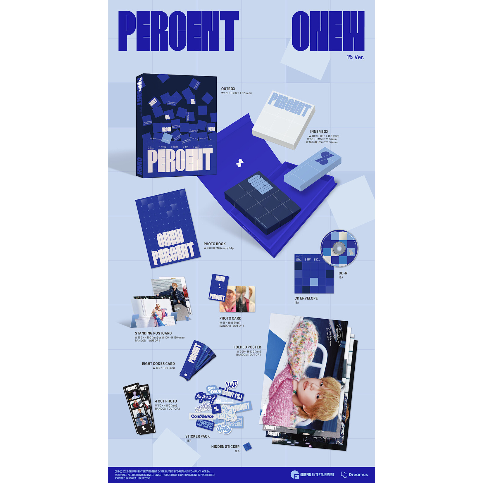 Shinee ONEW - 2TH ALBUM [PERCENT] (Photobook Ver.) + Random Photocard (APPLE MUSIC)