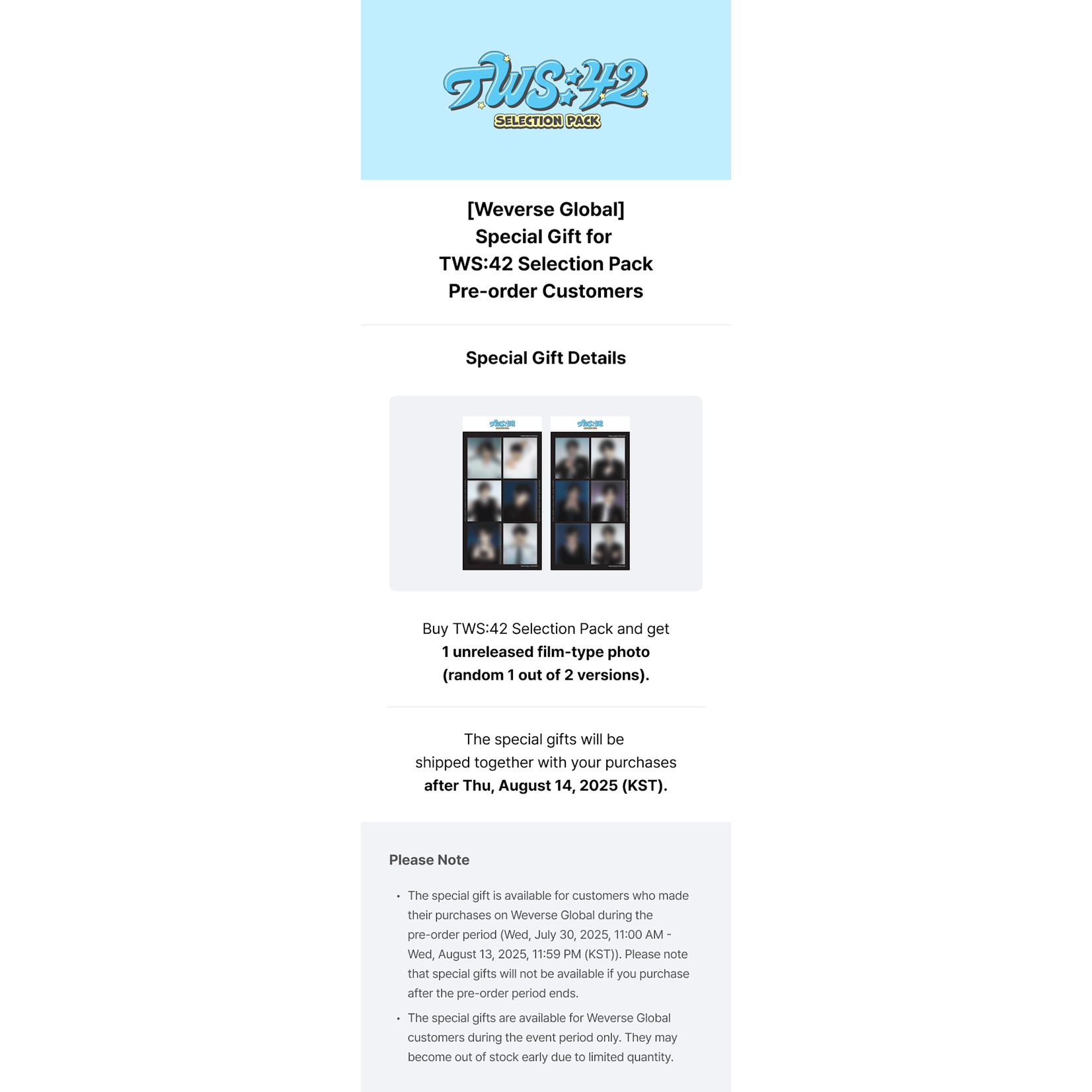 TWS TWS - TWS:42 Selection Pack + Weverse Gift (WS)