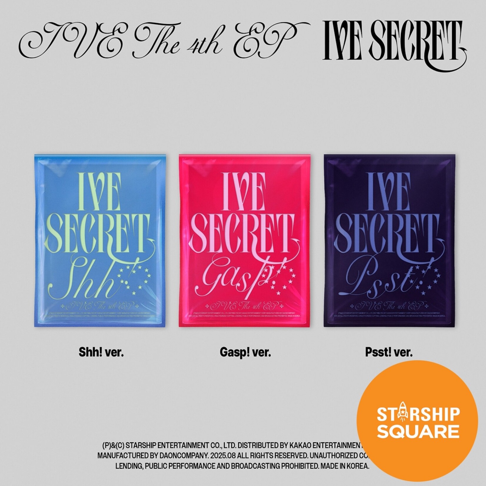 Ive IVE - THE 4TH EP [IVE SECRET] (Photobook Ver.) (VER SET) + Random Photocard (Starship Square)