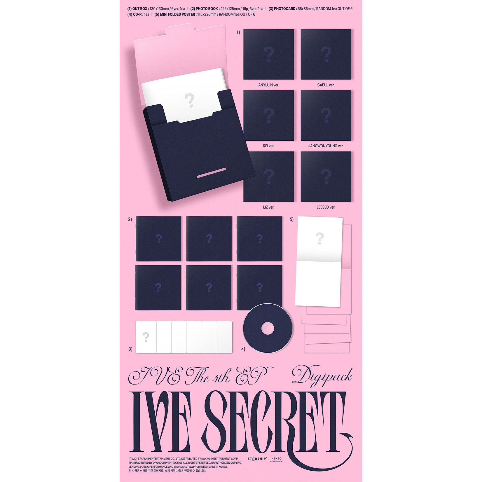 Ive IVE - THE 4TH EP [IVE SECRET] (Digipack ver. ) + Random Photocard (Starship Square)
