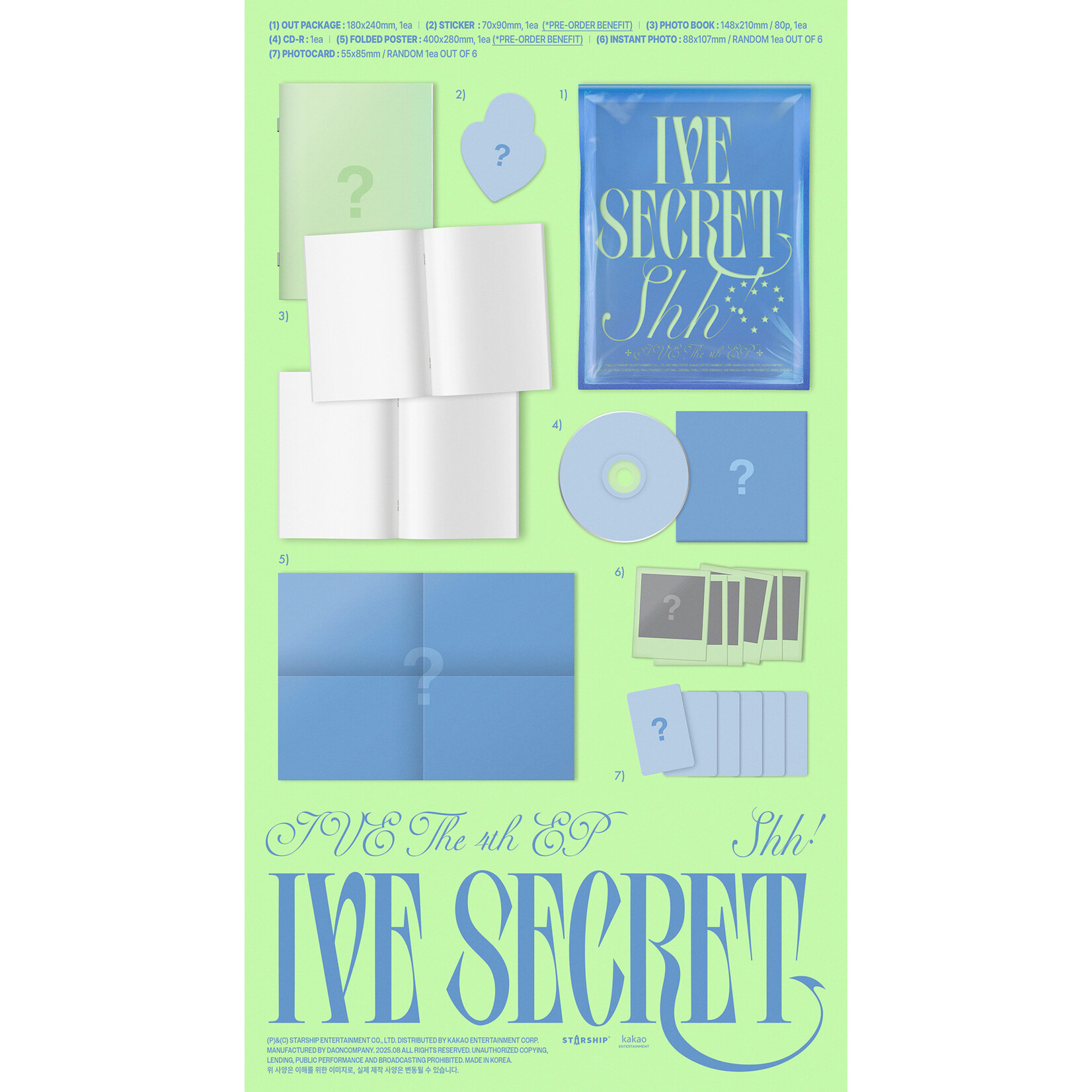 Ive IVE - THE 4TH EP [IVE SECRET] (VER SET / LOVED IVE Ver.) + Random Photocard (Starship Square)