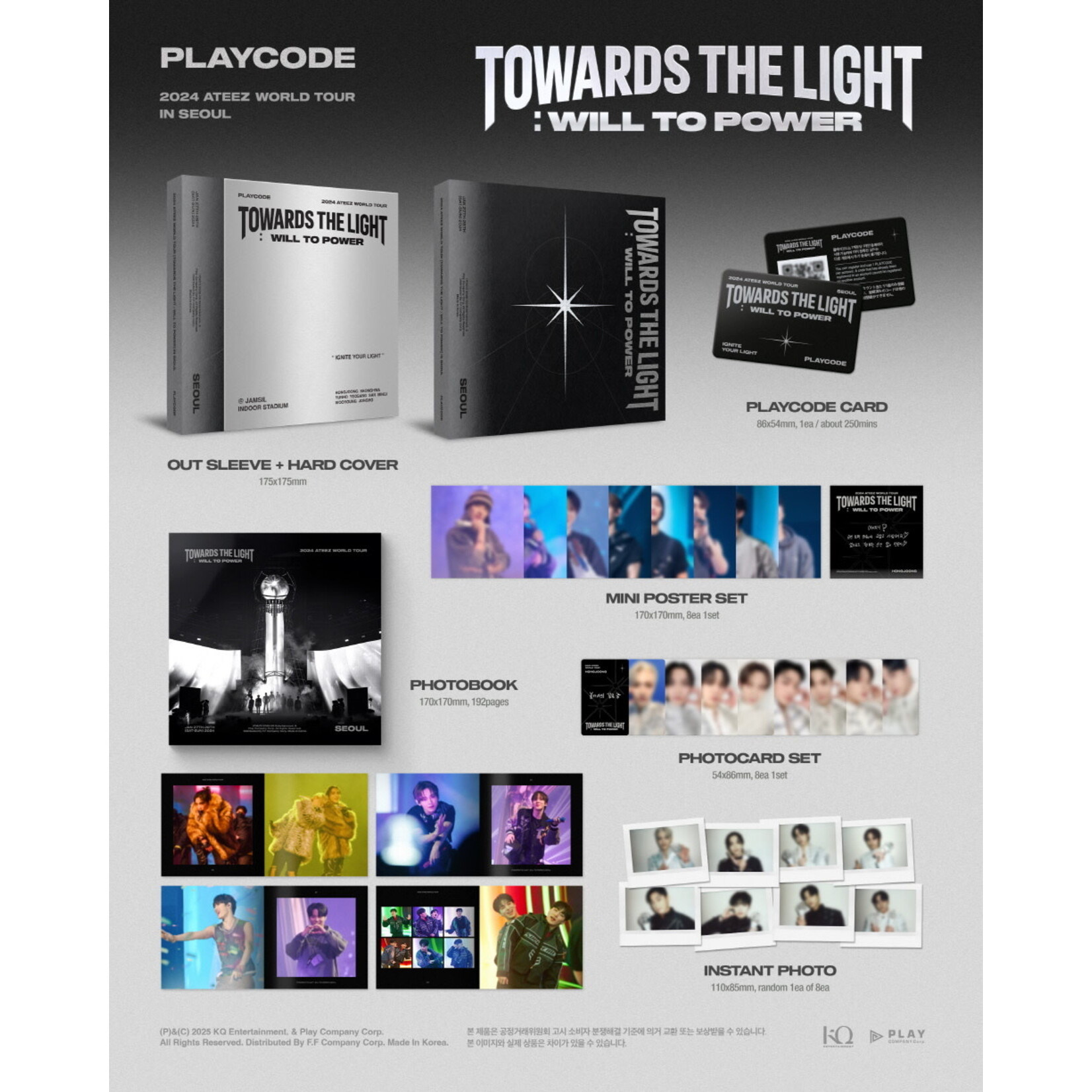 ATEEZ ATEEZ - [2024 ATEEZ WORLD TOUR [TOWARDS THE LIGHT : WILL TO POWER] IN SEOUL] PLAYCODE + Random Photocard (KQ SHOP)